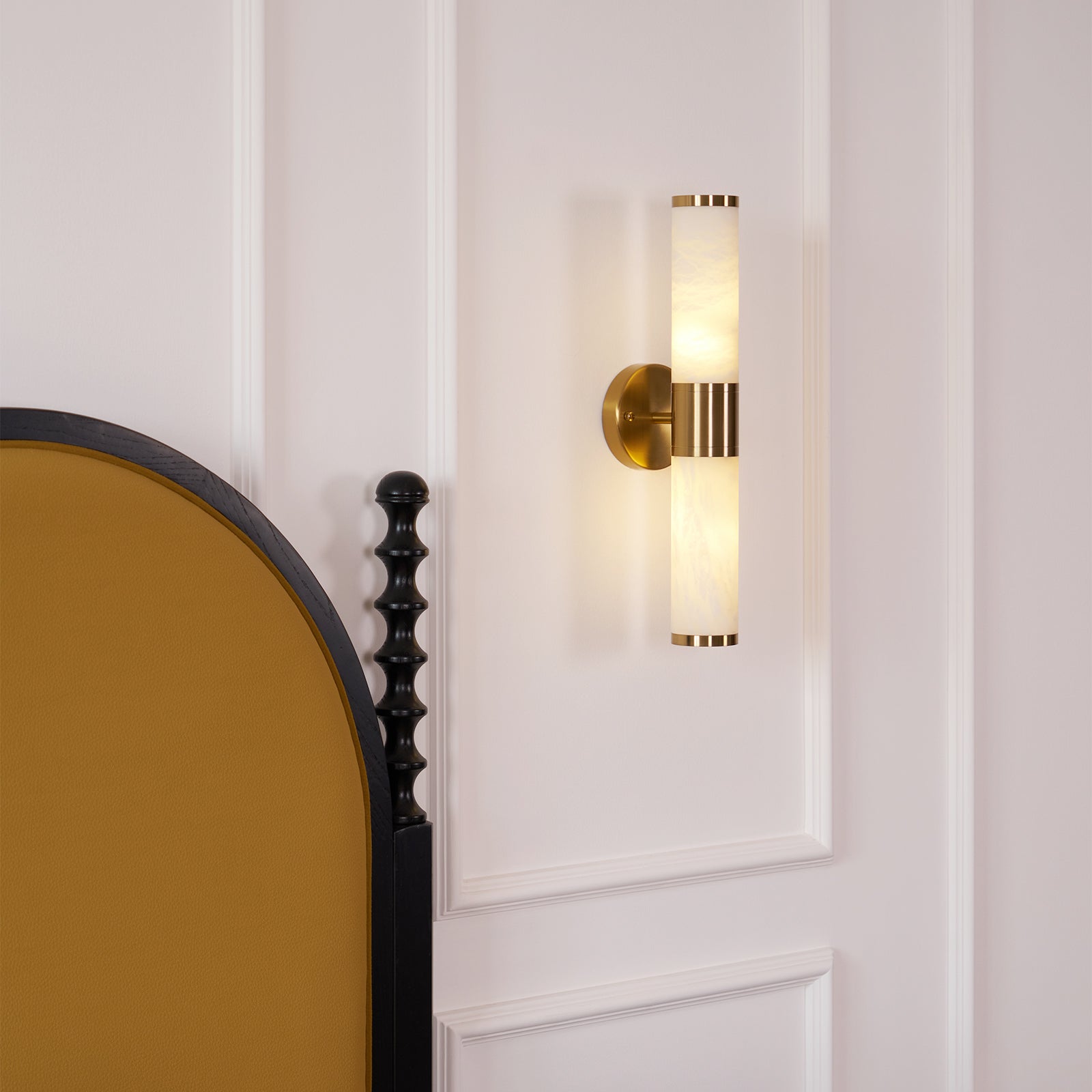 Kaia Minimalist Alabaster Wall Lamp - Lamp Copper