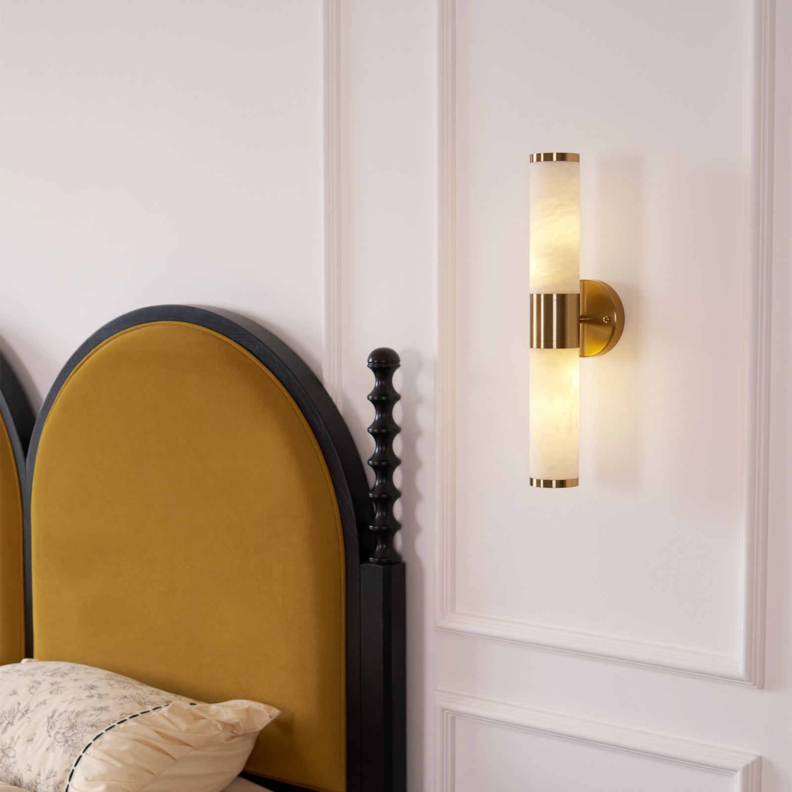Kaia Minimalist Alabaster Wall Lamp - Lamp Copper