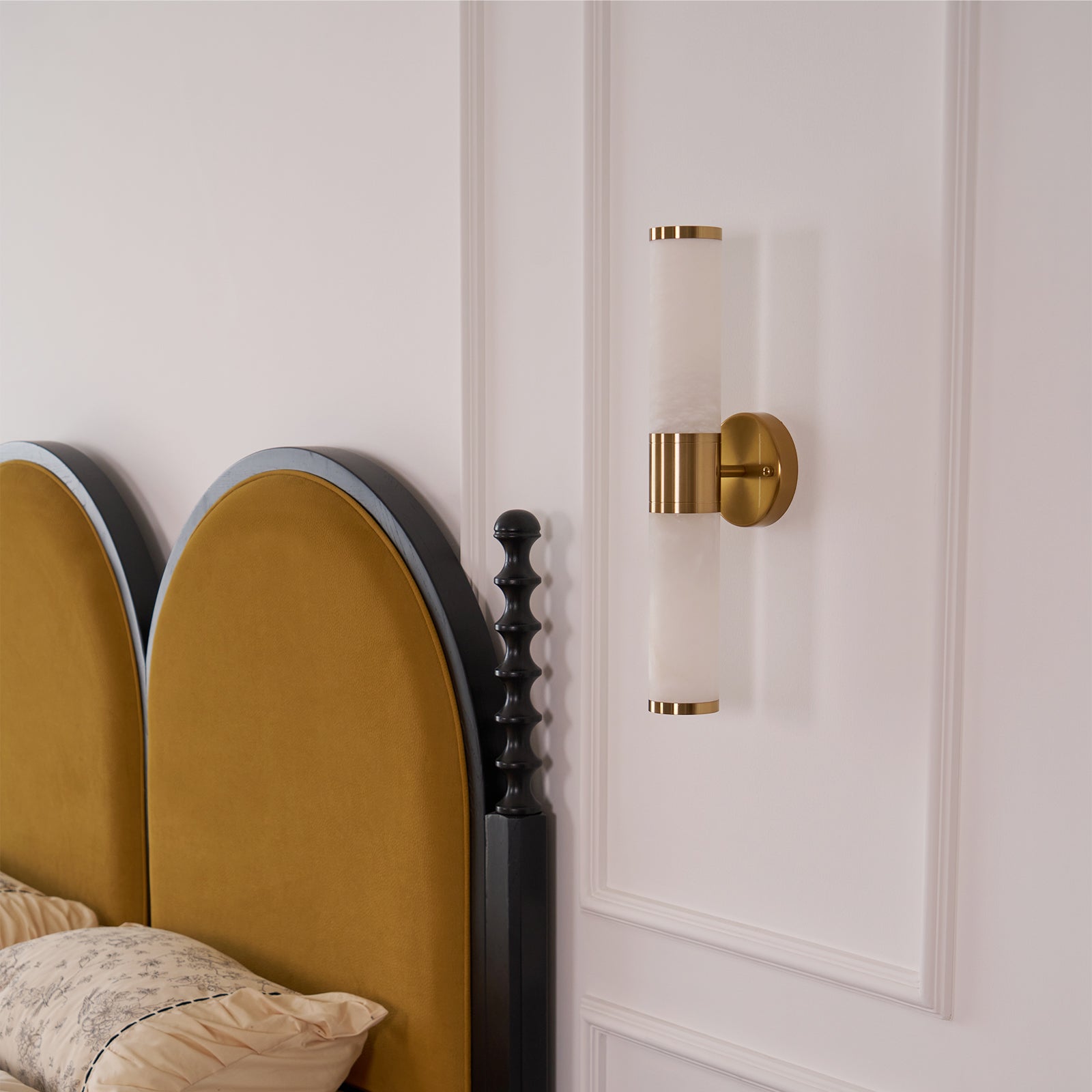 Kaia Minimalist Alabaster Wall Lamp - Lamp Copper