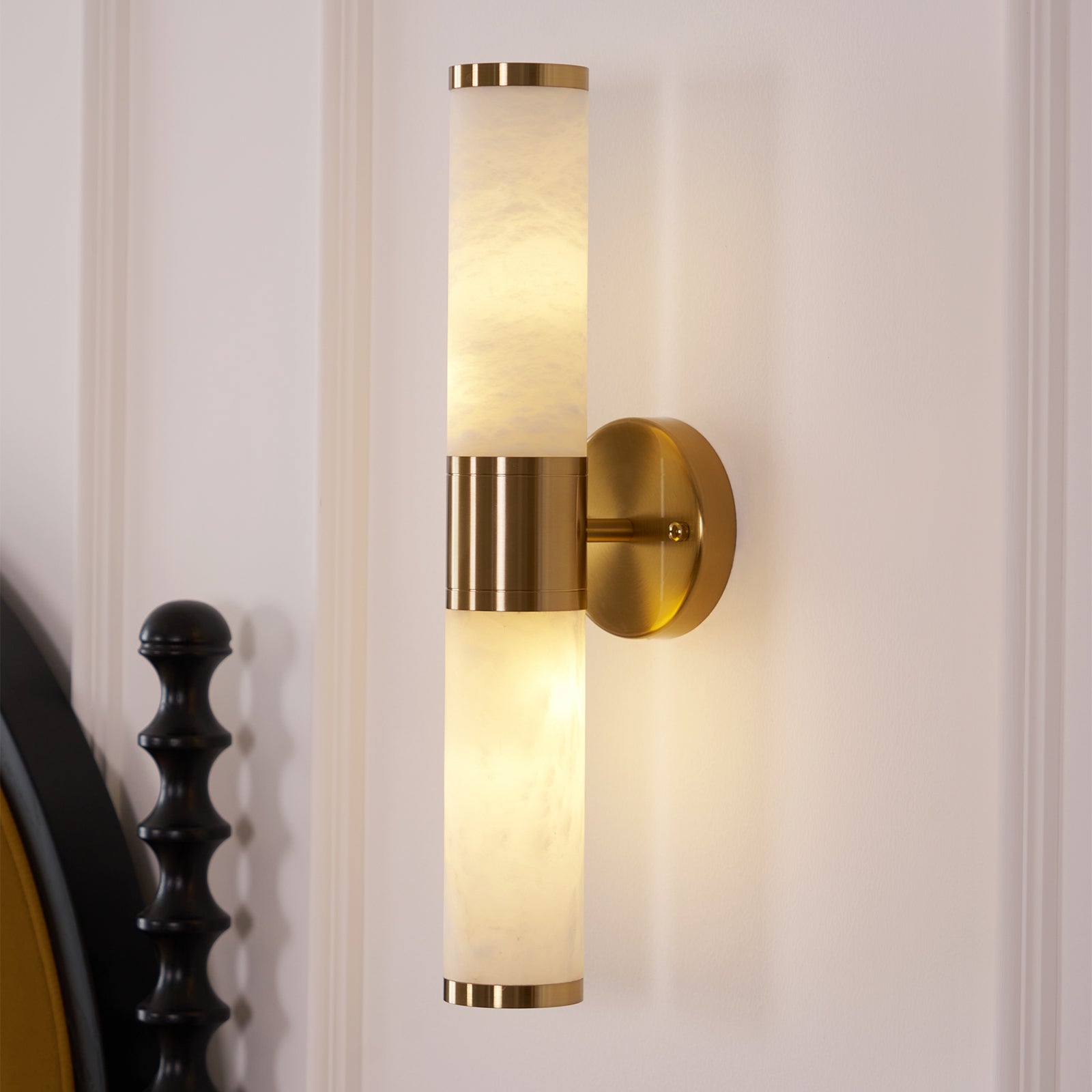 Kaia Minimalist Alabaster Wall Lamp - Lamp Copper