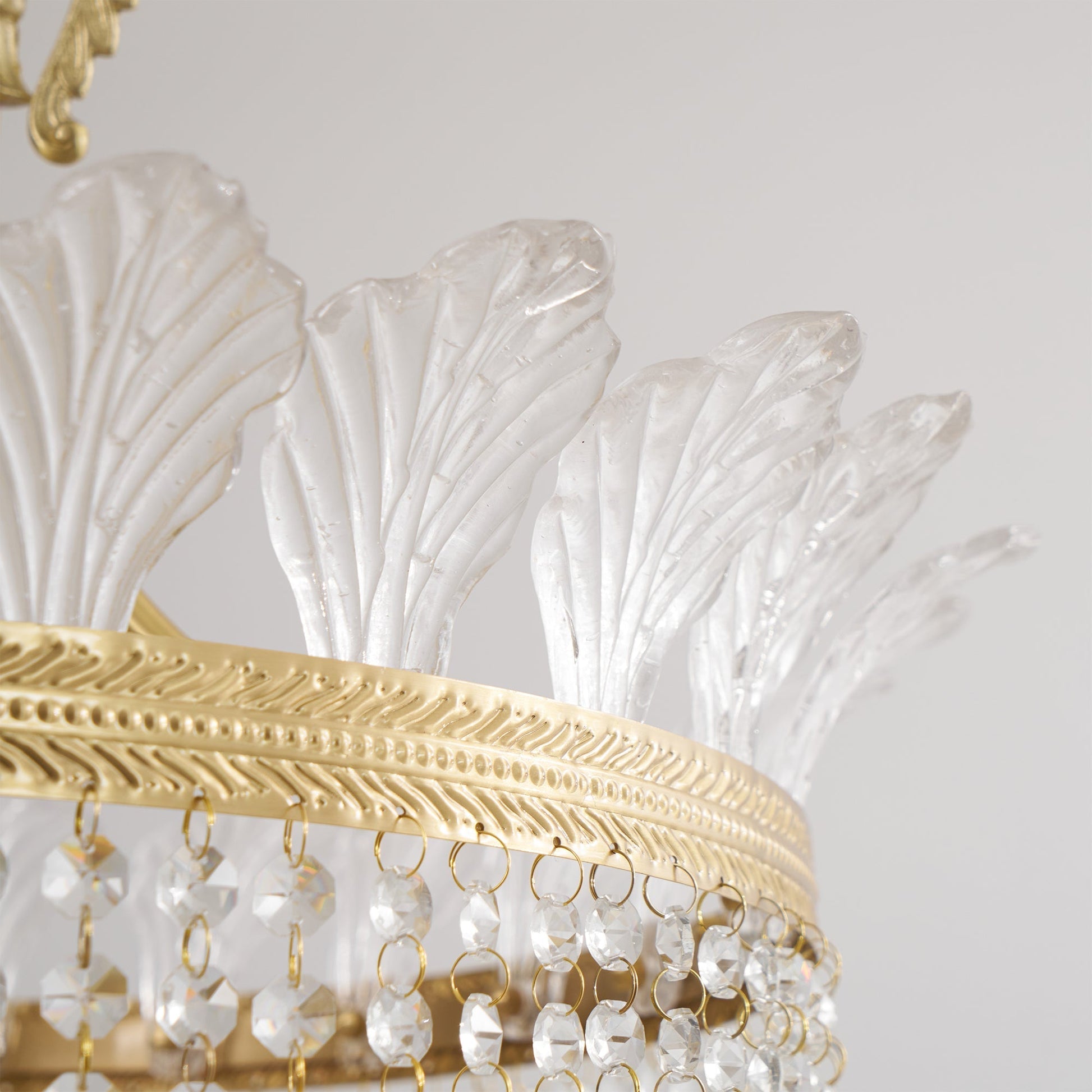 Xelra Chandelier Brass & Crystal - Lamp Copper