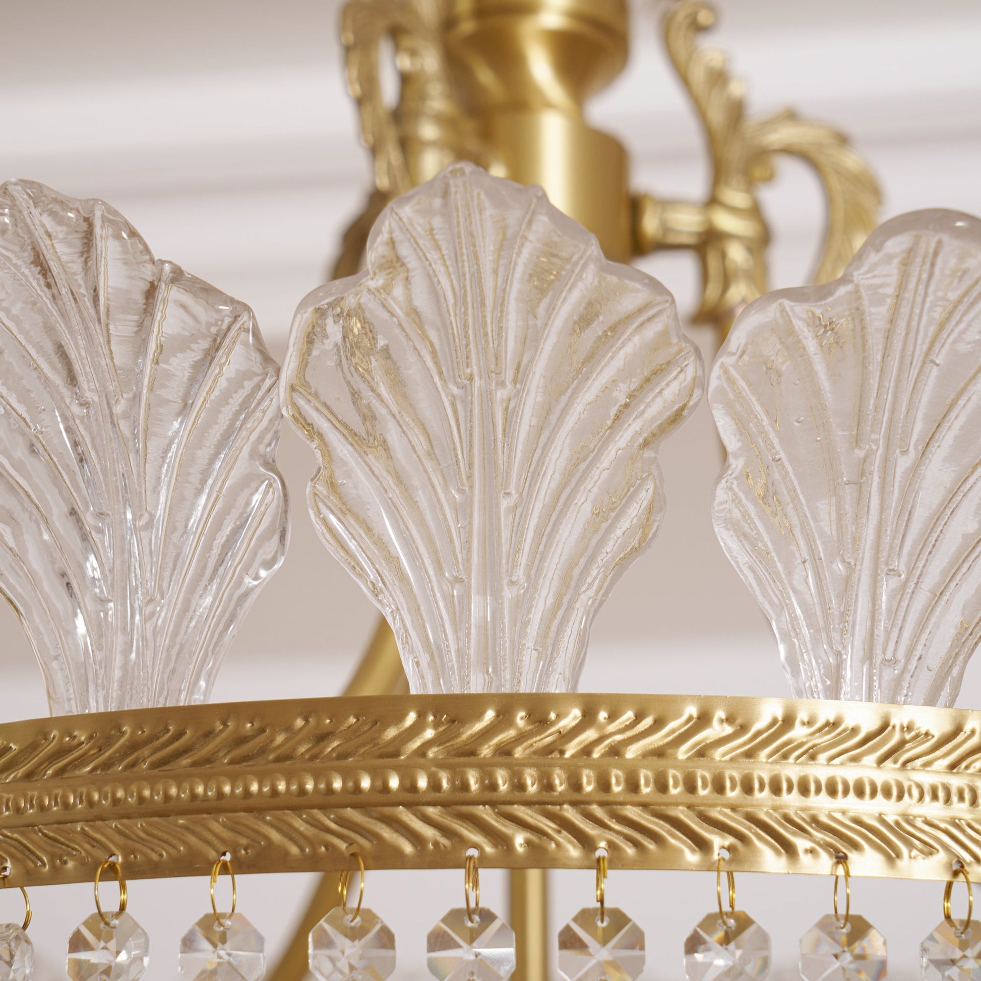 Xelra Chandelier Brass & Crystal - Lamp Copper