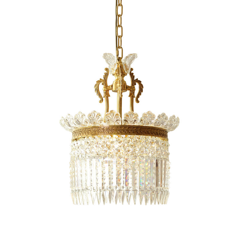 Xelra Chandelier Brass & Crystal - Lamp Copper