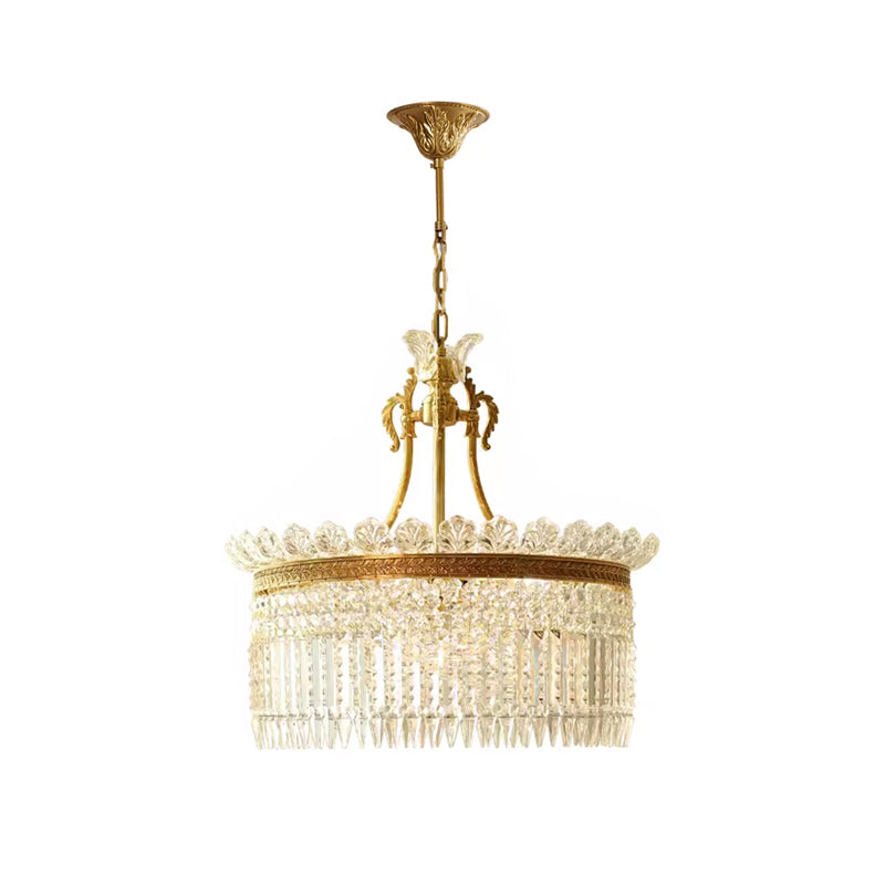 Xelra Chandelier Brass & Crystal - Lamp Copper