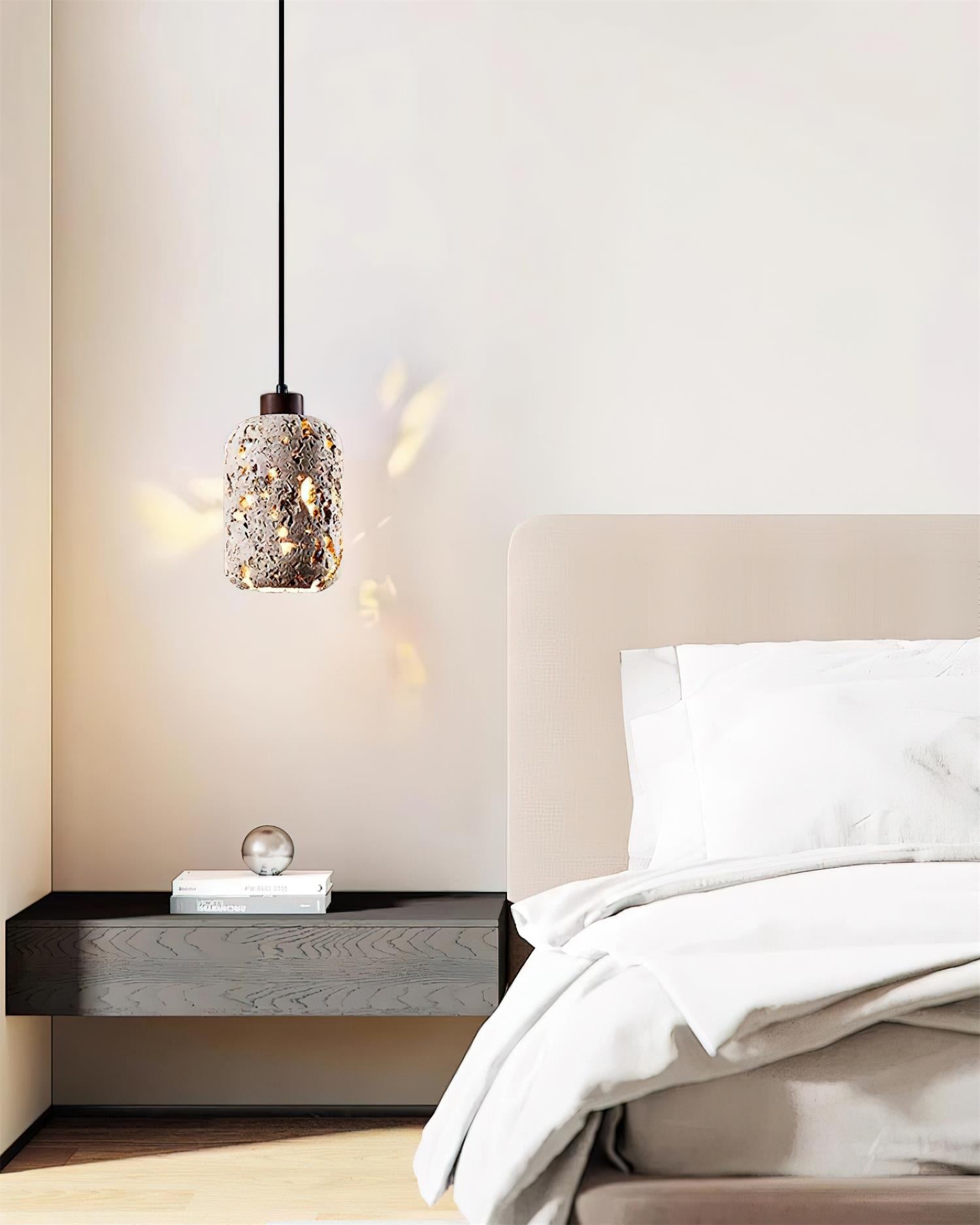 Eryno Concrete Travertine Pendant Light - Lamp Copper