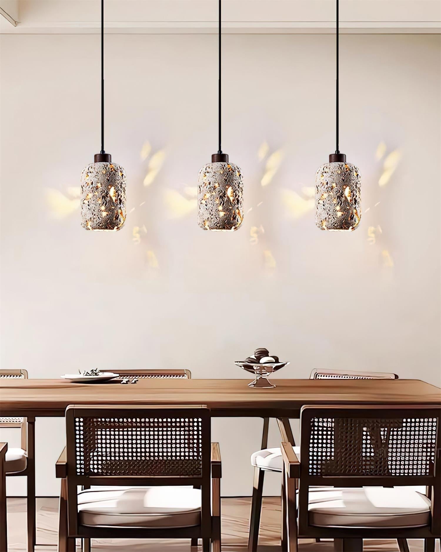 Eryno Concrete Travertine Pendant Light - Lamp Copper
