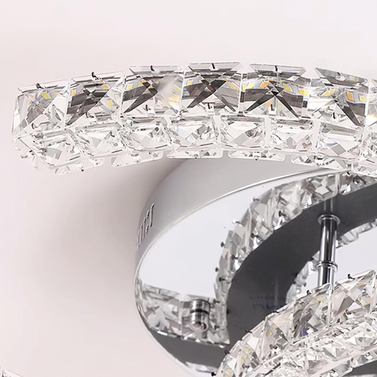 Kristy Crystal Ceiling Light Double C - Lamp Copper