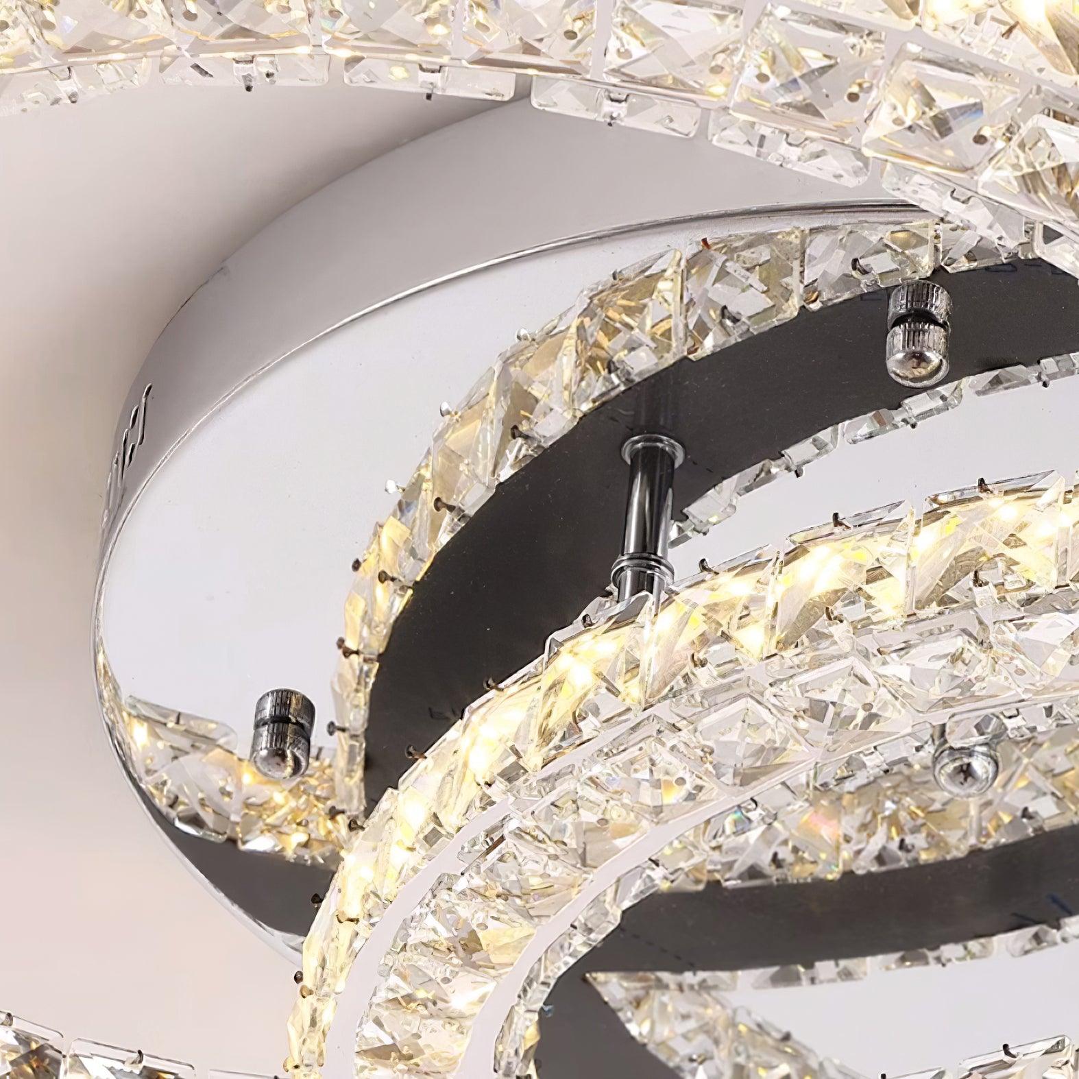 Kristy Crystal Ceiling Light Double C - Lamp Copper