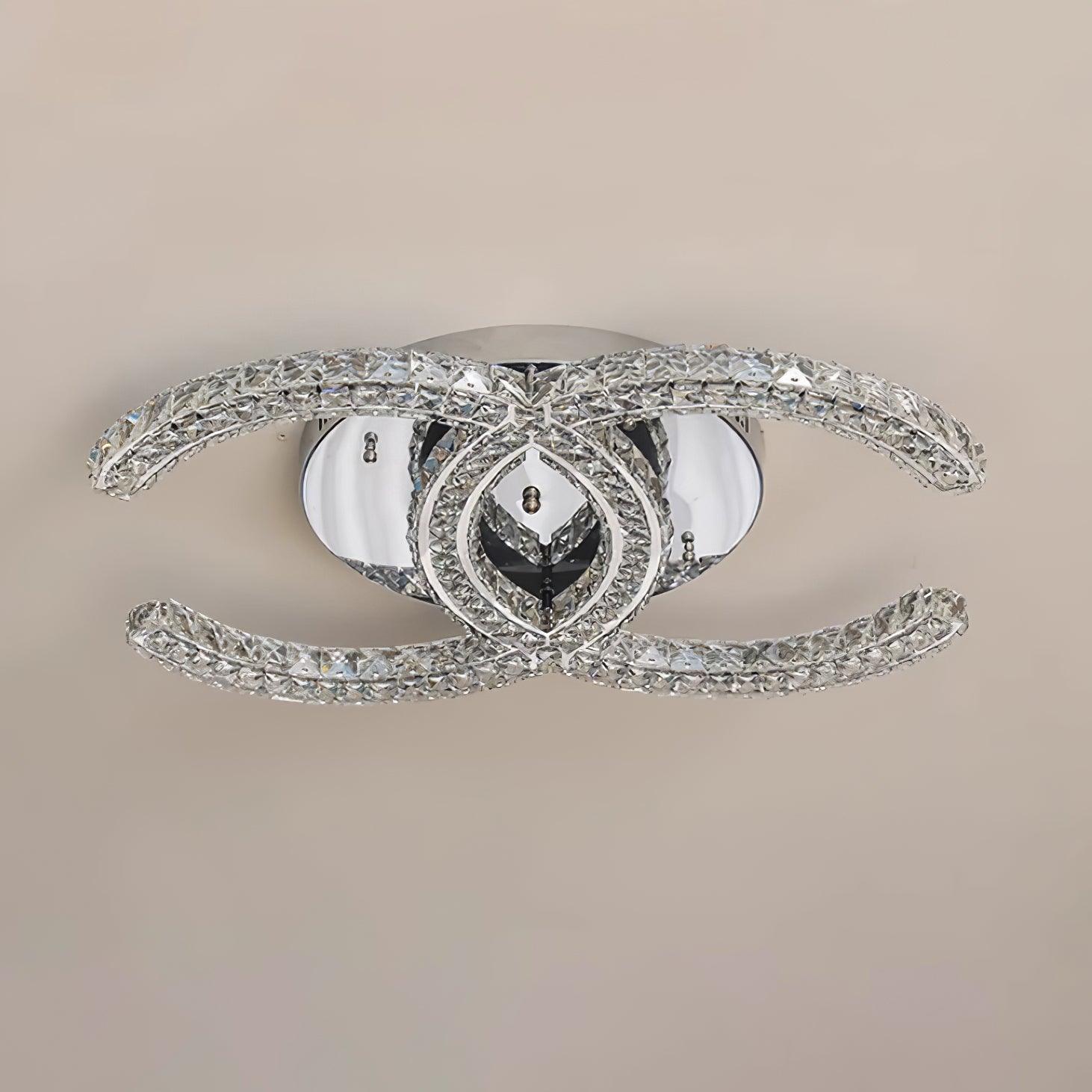 Kristy Crystal Ceiling Light Double C - Lamp Copper