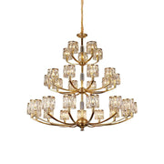 Amber Individual Creativity Column Brass Crystal Chandelier - Lamp Copper