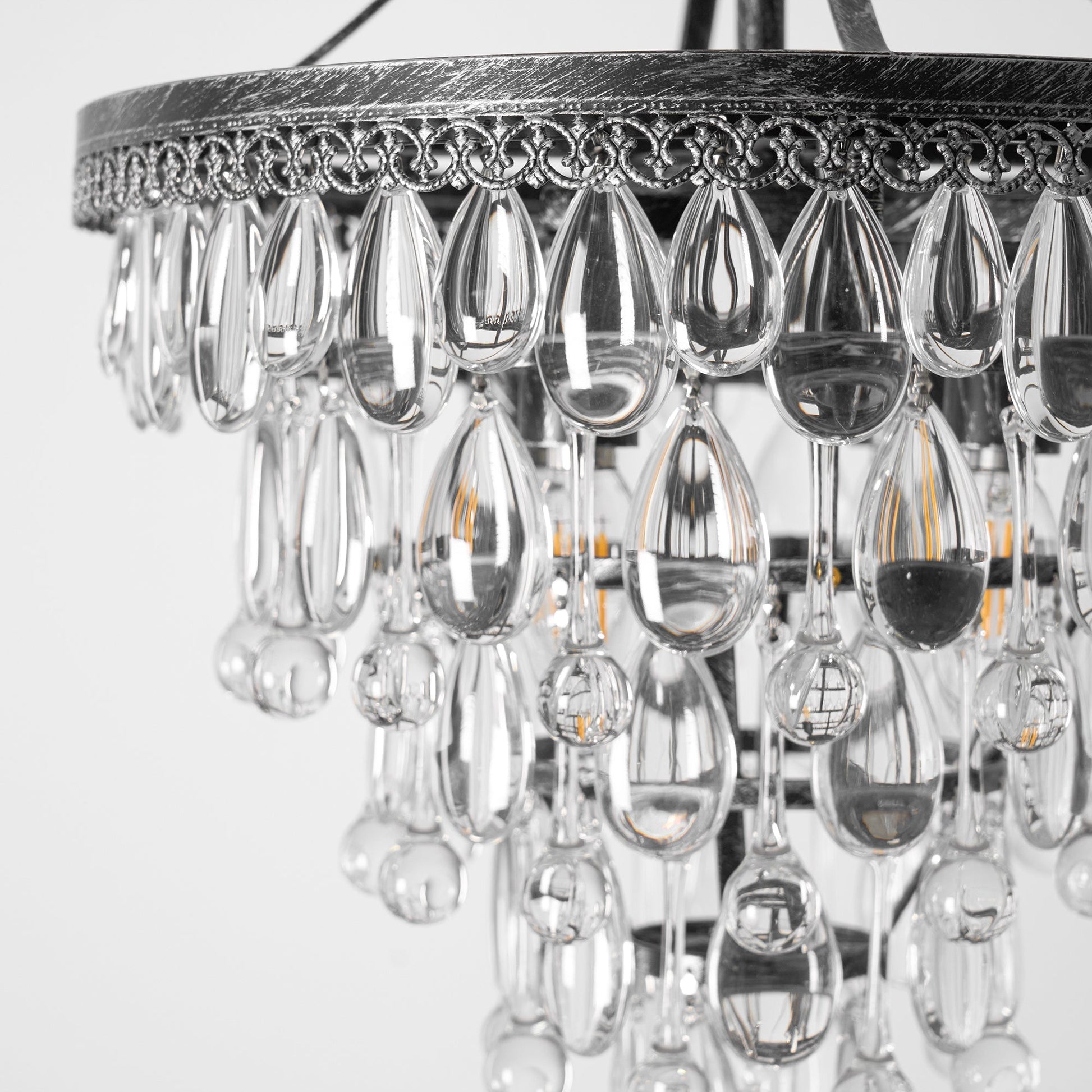 Blink Unique Inverted Pyramid Metal Crystal Chandelier - Lamp Copper