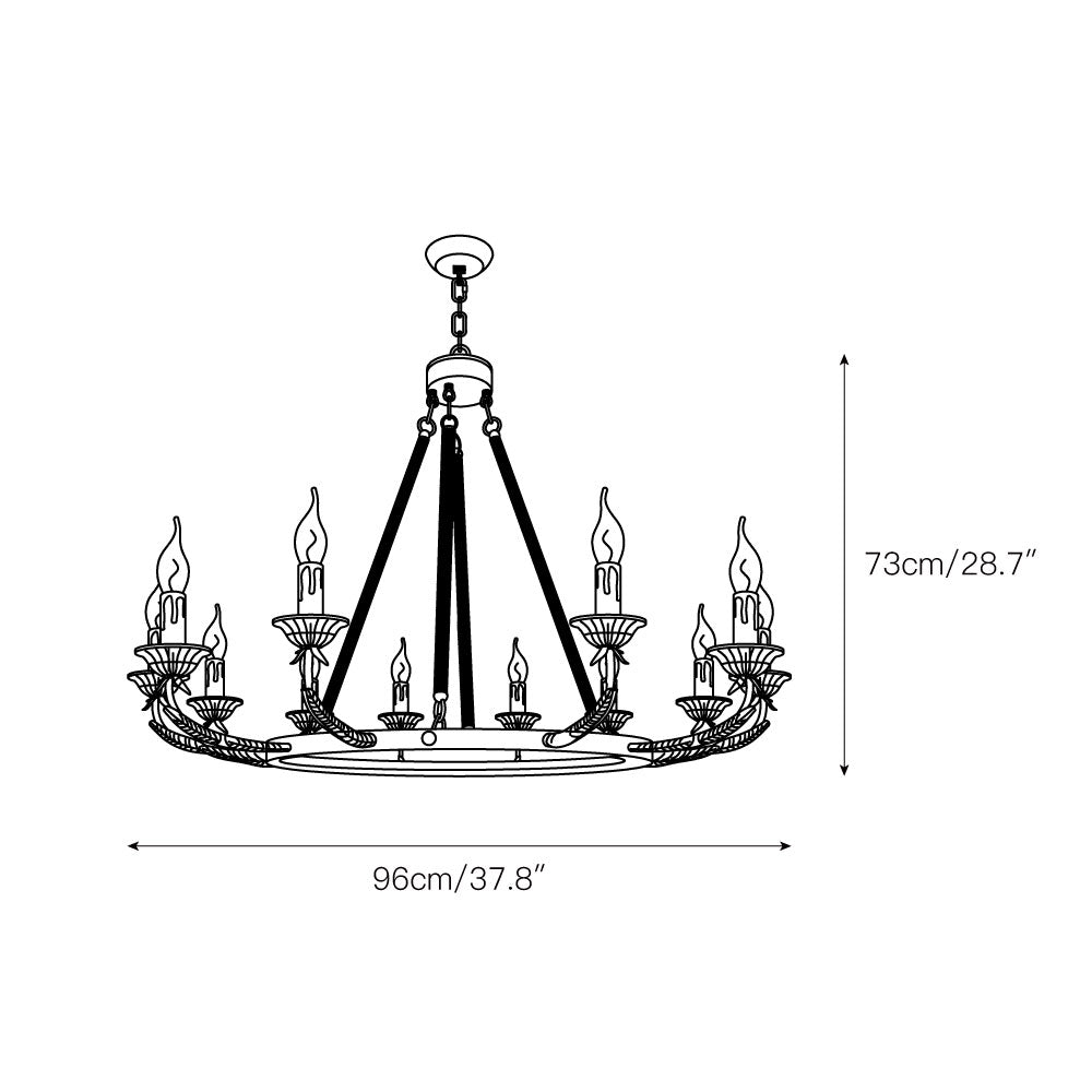Hush Classic Vintage Industrial Metal Chandelier - Lamp Copper