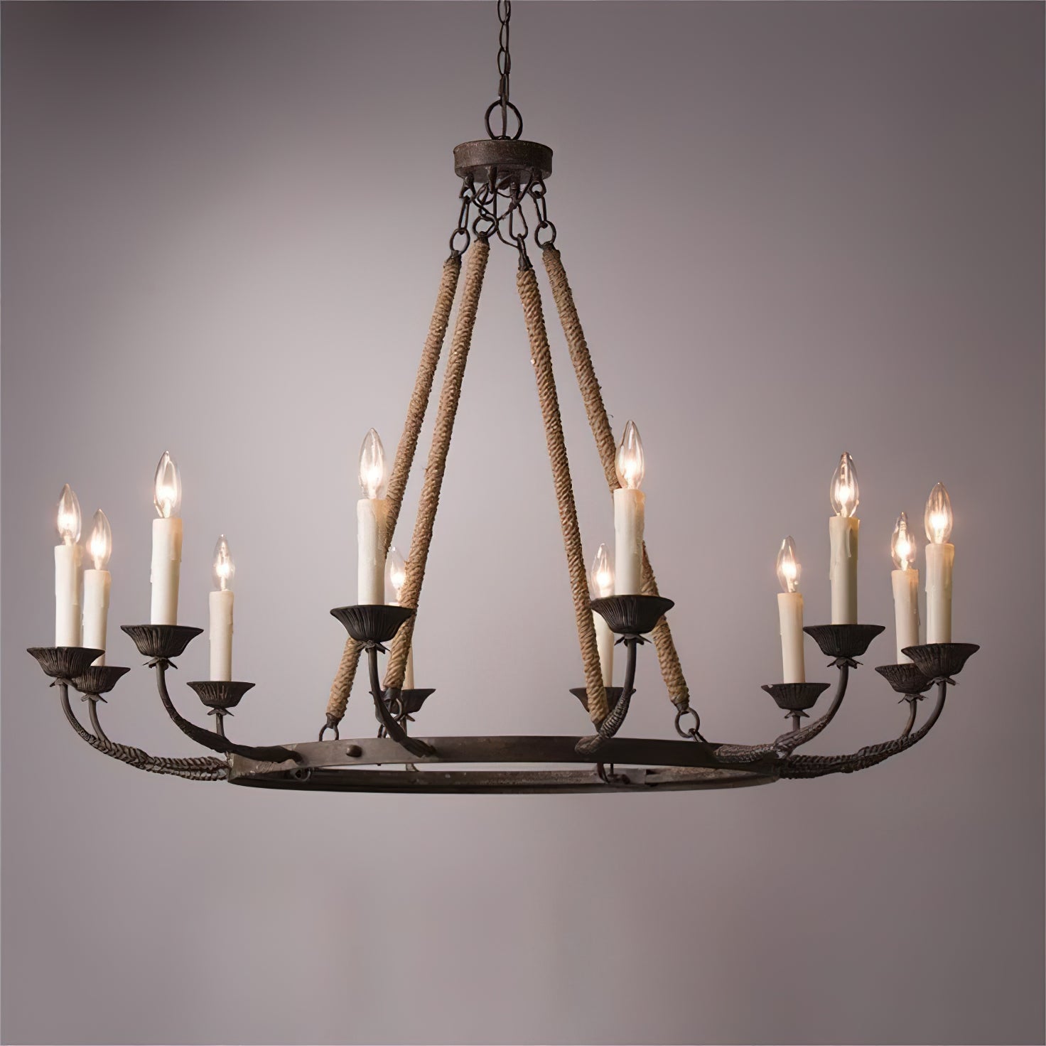 Hush Classic Vintage Industrial Metal Chandelier - Lamp Copper