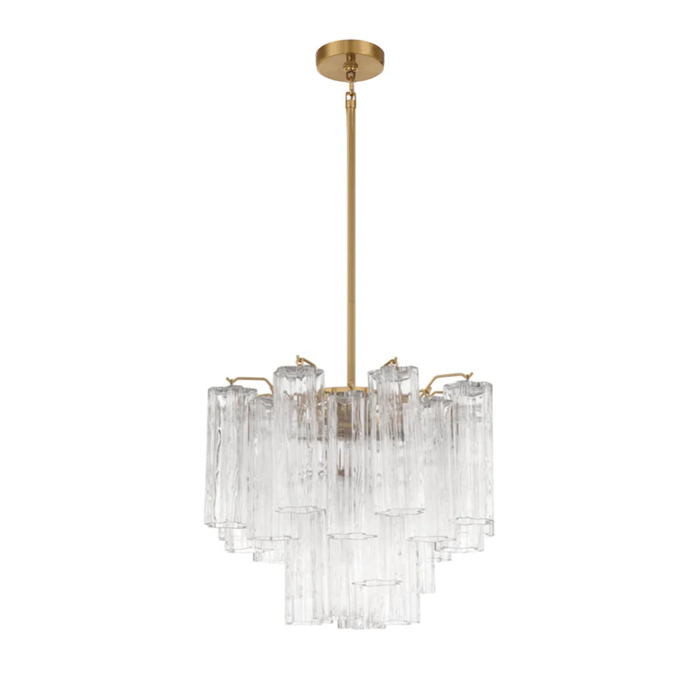 Lustra Murano Chandelier Glass Tube Layered Amber