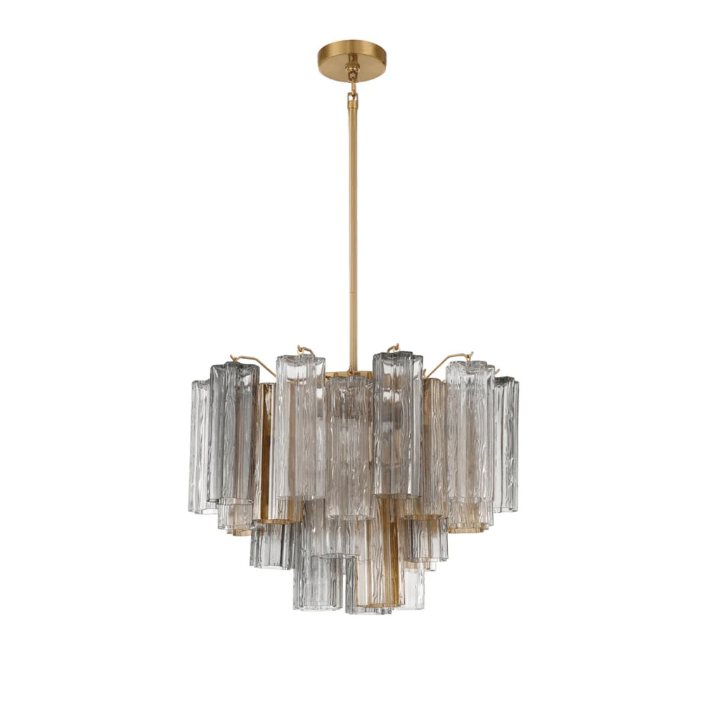 Lustra Murano Chandelier Glass Tube Layered Amber