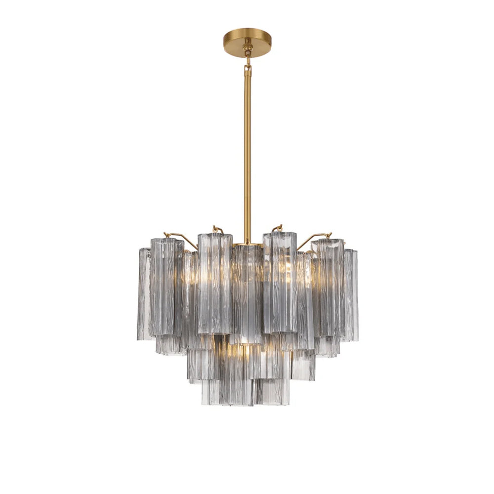 Lustra Murano Chandelier Glass Tube Layered Amber