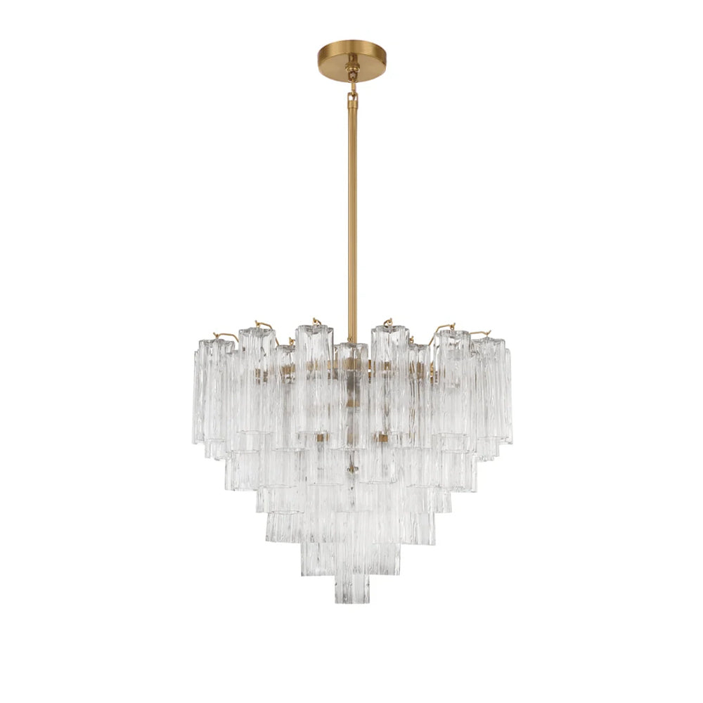 Lustra Murano Chandelier Glass Tube Layered Amber