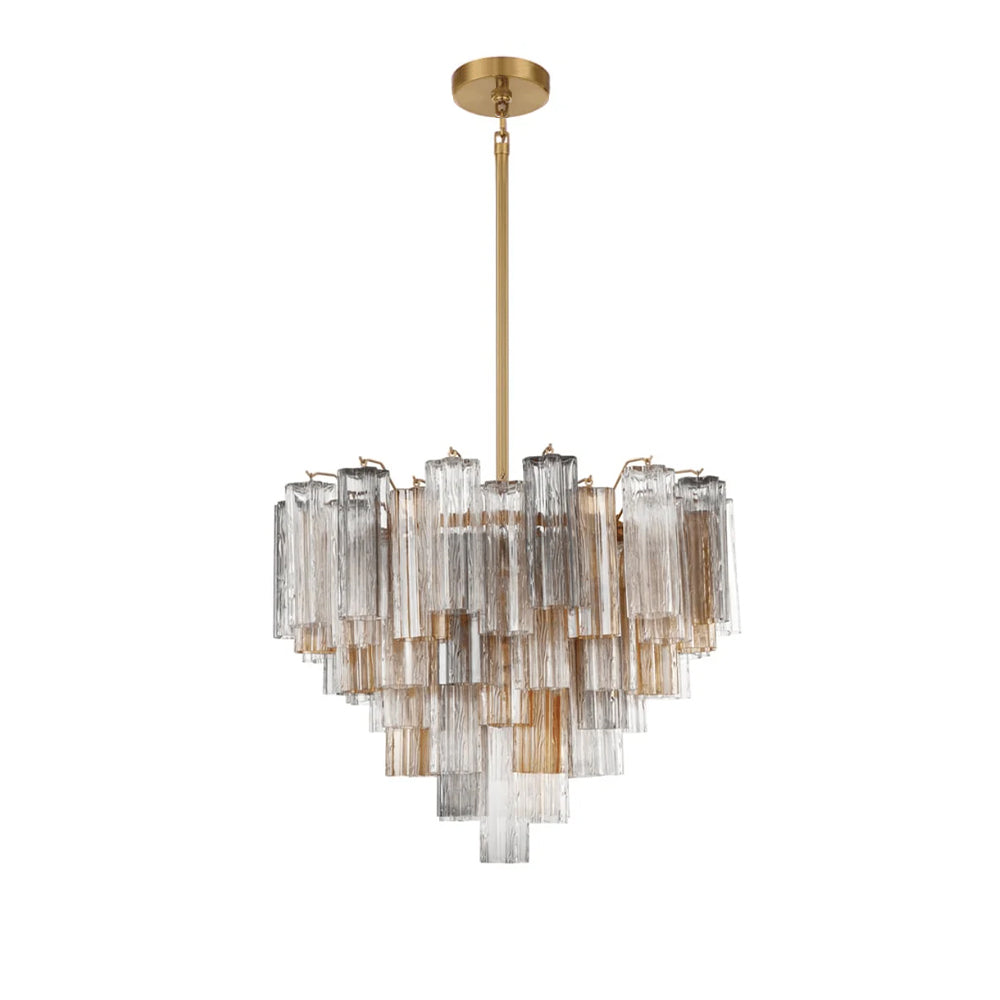 Lustra Murano Chandelier Glass Tube Layered Amber