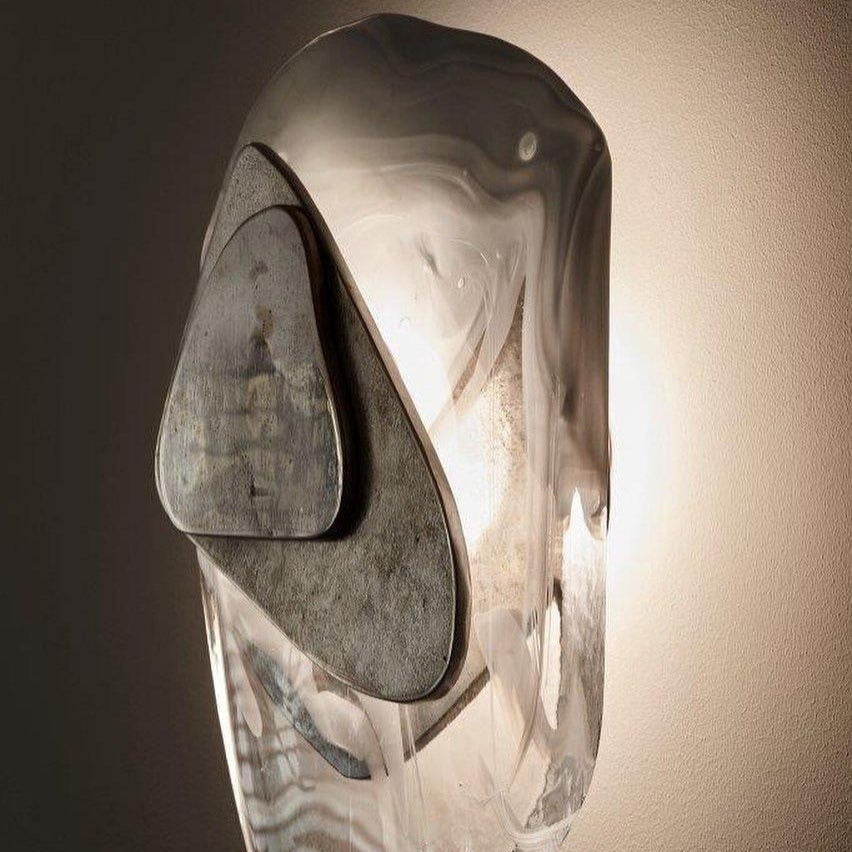 Beatrice Artistic Black Glass Wall Lamp - Lamp Copper