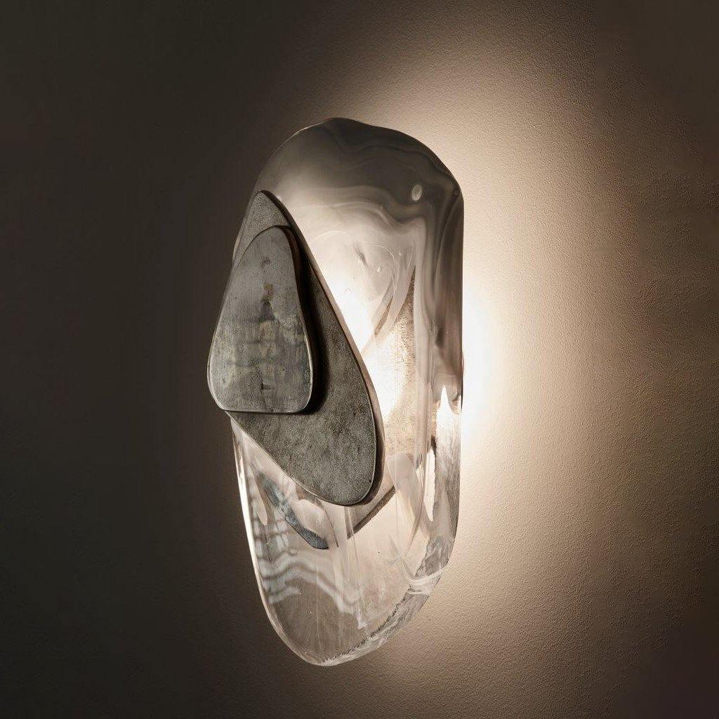 Beatrice Artistic Black Glass Wall Lamp - Lamp Copper