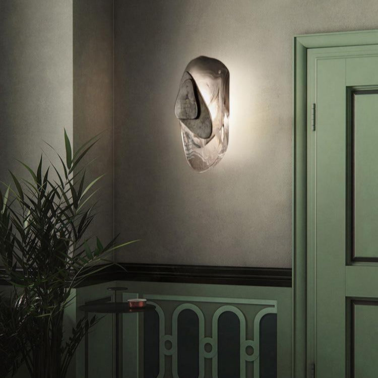 Beatrice Artistic Black Glass Wall Lamp - Lamp Copper