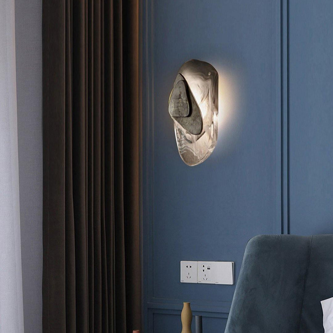 Beatrice Artistic Black Glass Wall Lamp - Lamp Copper
