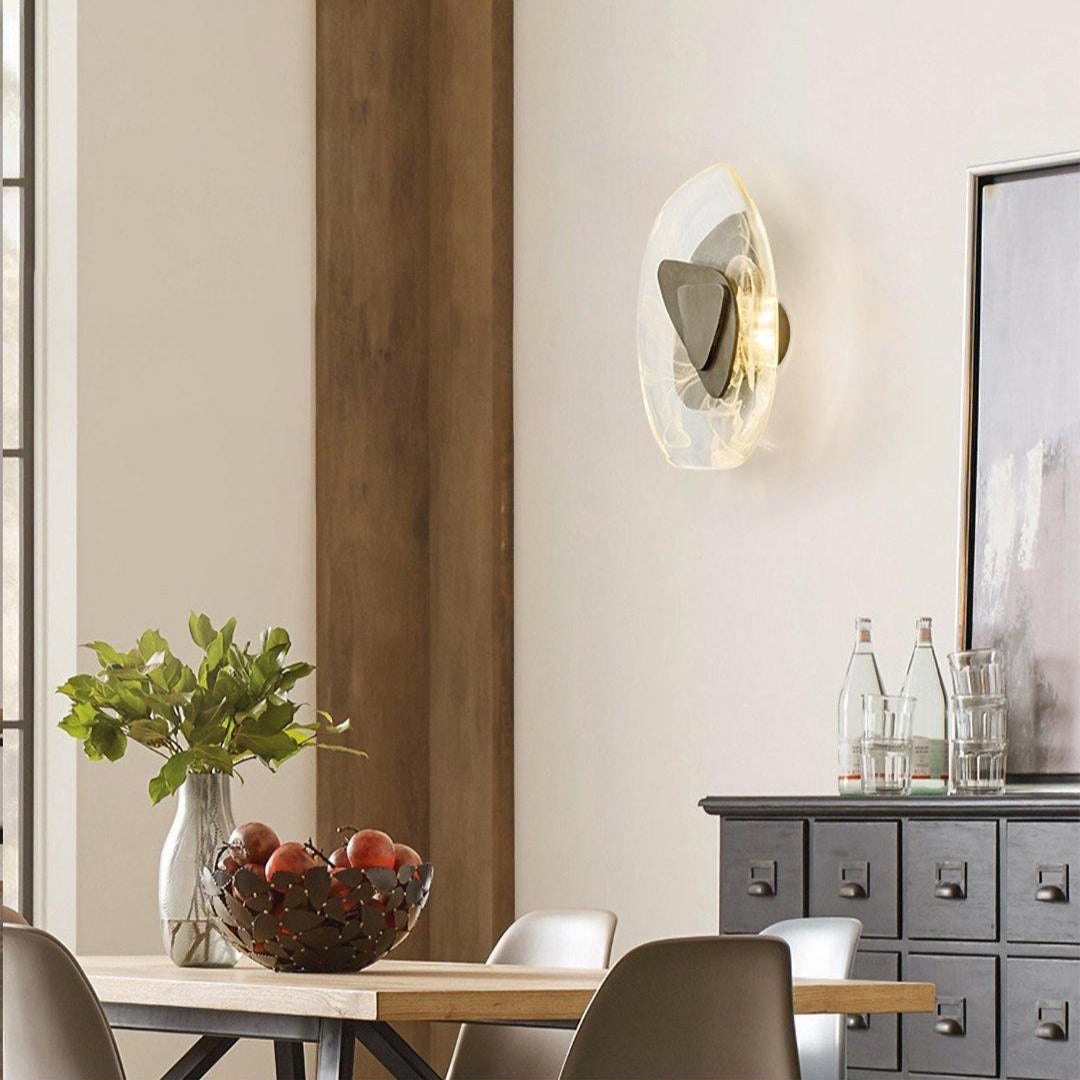 Beatrice Artistic Black Glass Wall Lamp - Lamp Copper