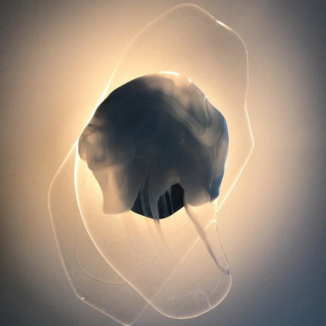 Beatrice Artistic Black Glass Wall Lamp - Lamp Copper