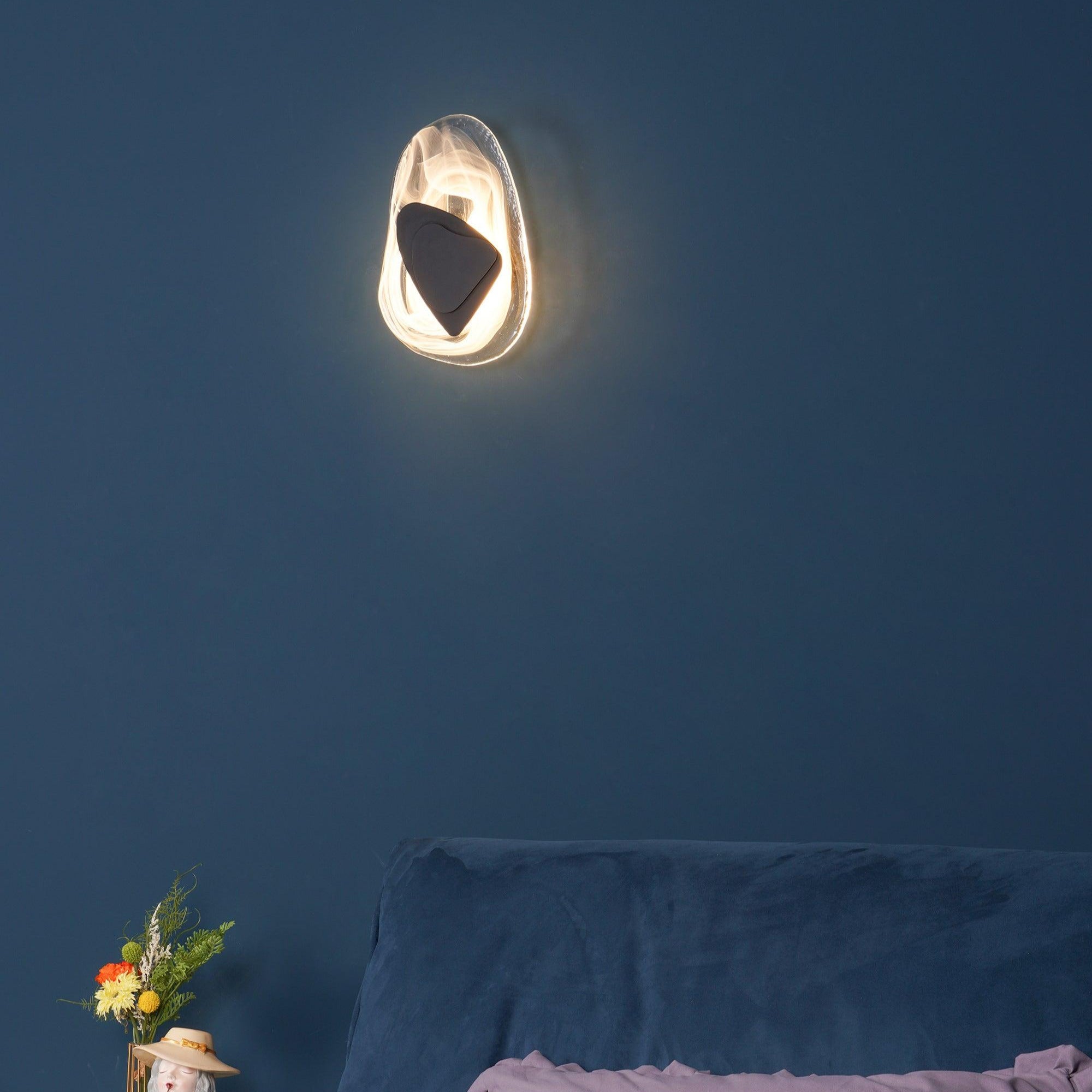 Beatrice Artistic Black Glass Wall Lamp - Lamp Copper