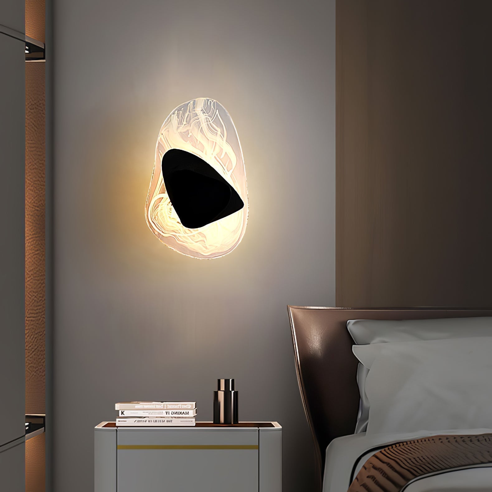 Beatrice Artistic Black Glass Wall Lamp - Lamp Copper