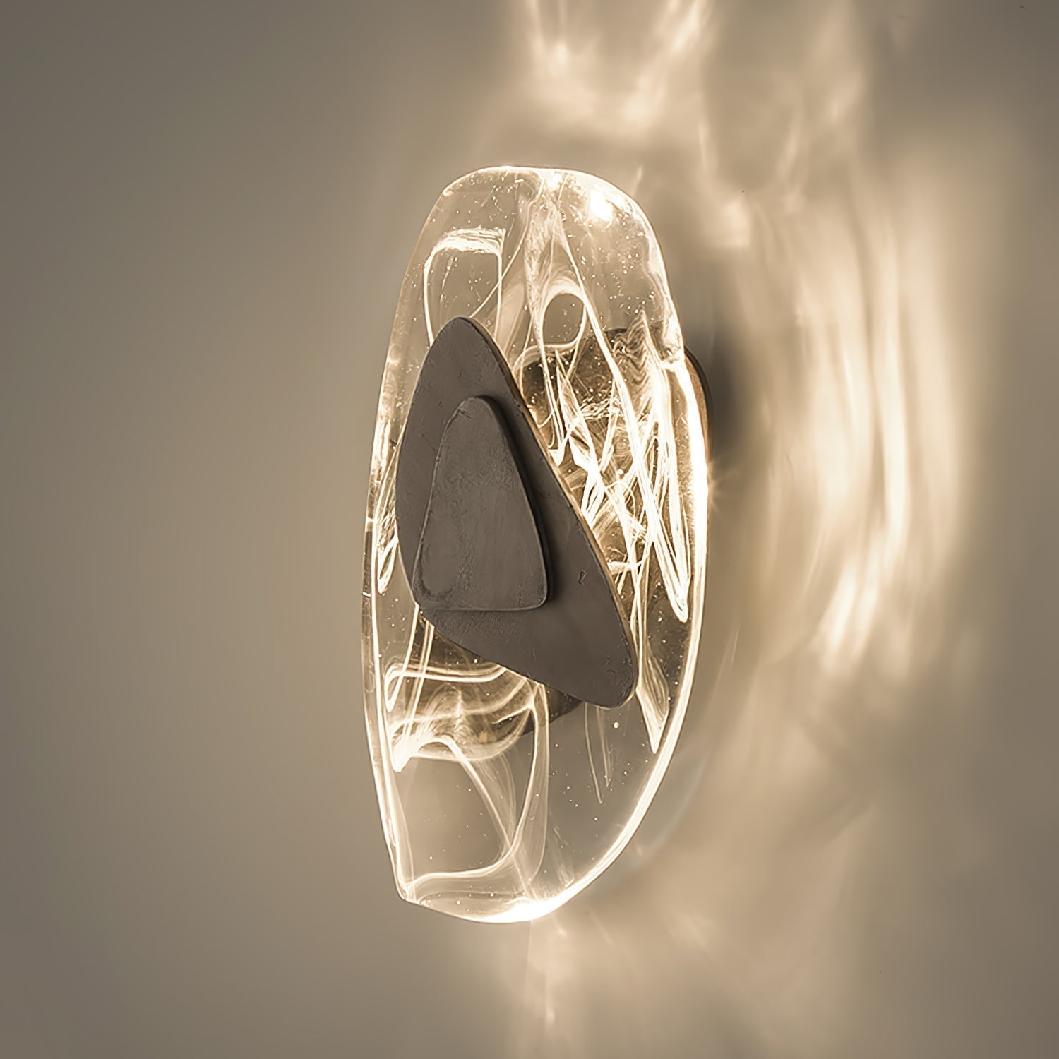 Beatrice Artistic Black Glass Wall Lamp - Lamp Copper
