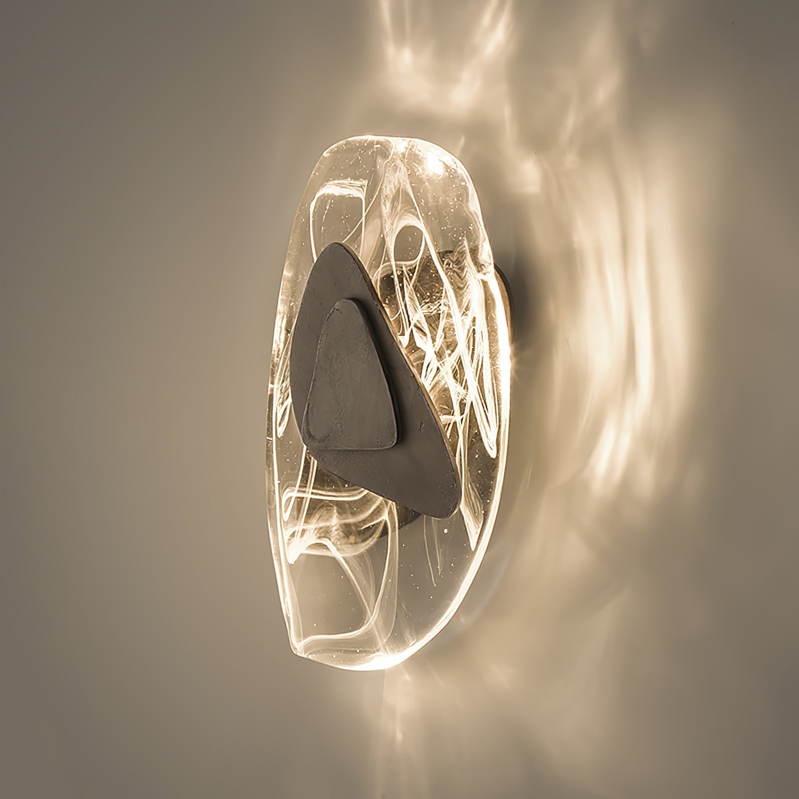 Beatrice Artistic Black Glass Wall Lamp - Lamp Copper