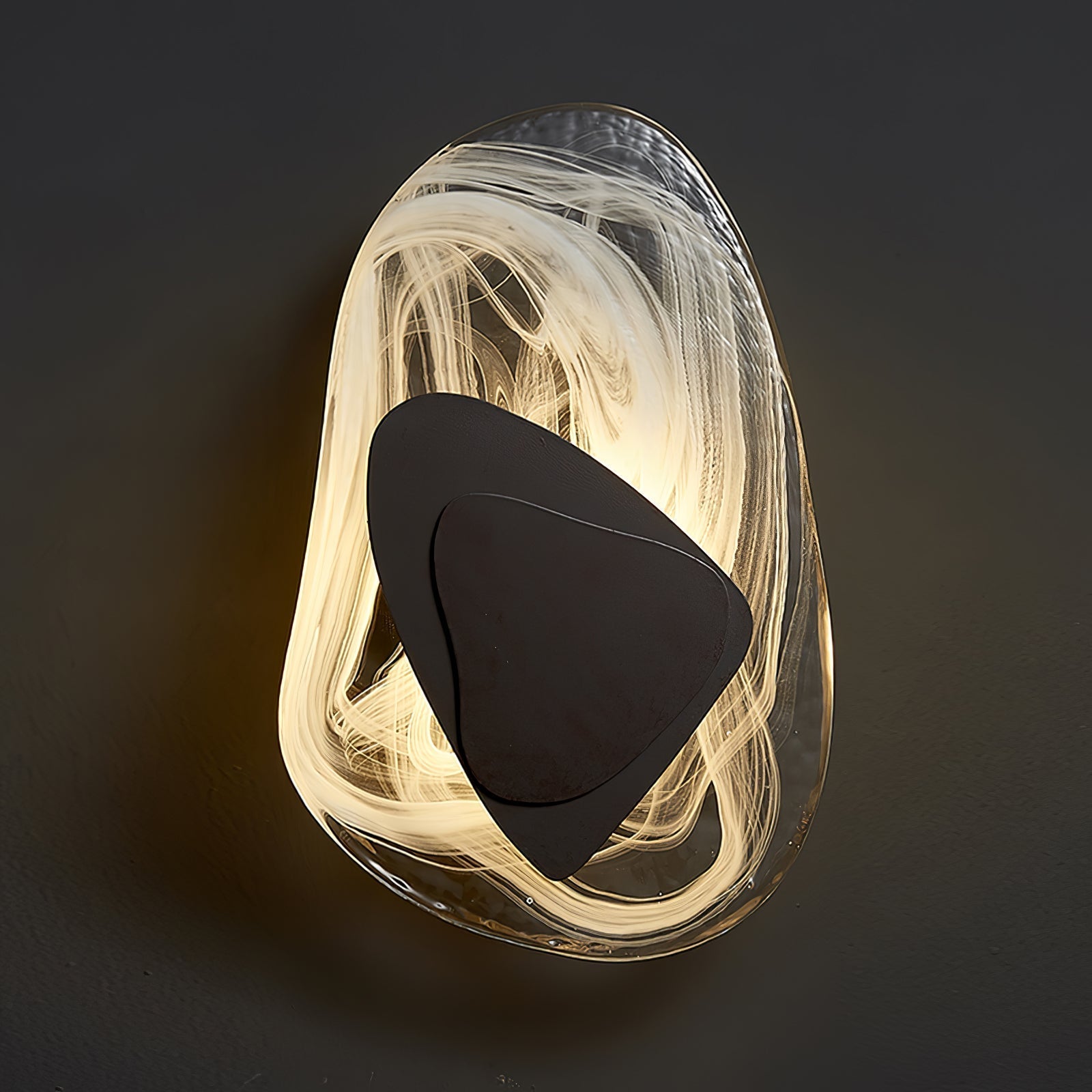 Beatrice Artistic Black Glass Wall Lamp - Lamp Copper