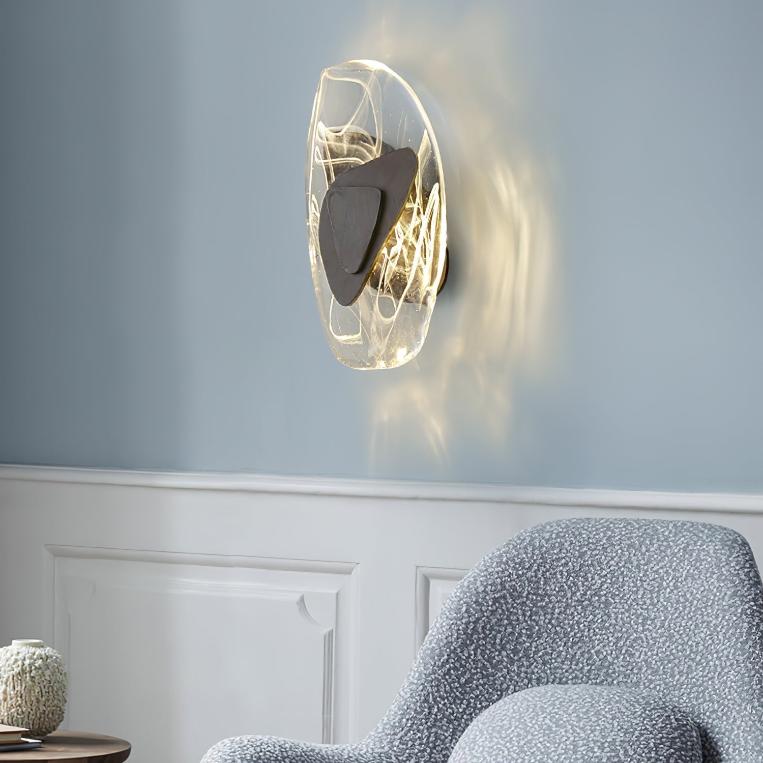 Beatrice Artistic Black Glass Wall Lamp - Lamp Copper