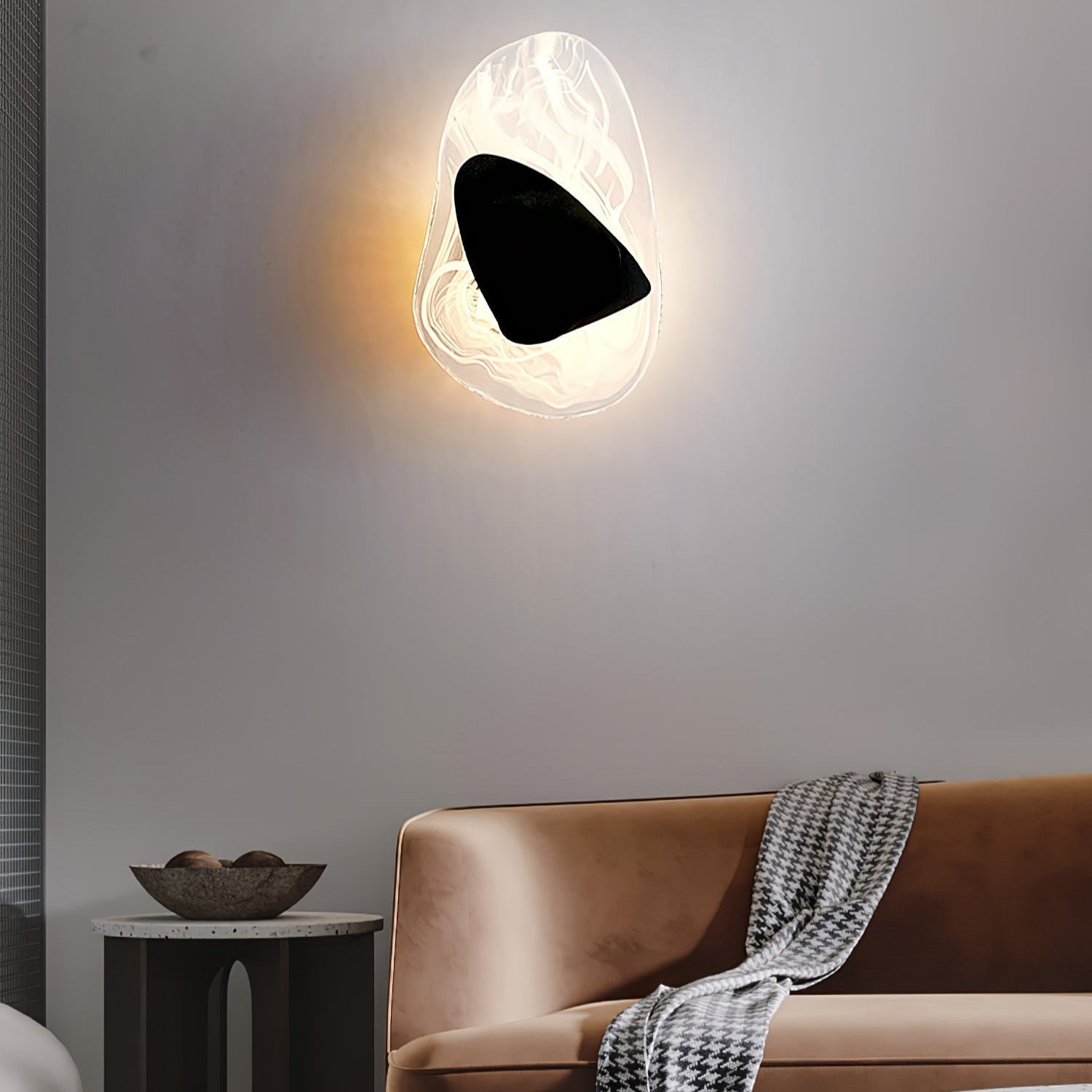 Beatrice Artistic Black Glass Wall Lamp - Lamp Copper
