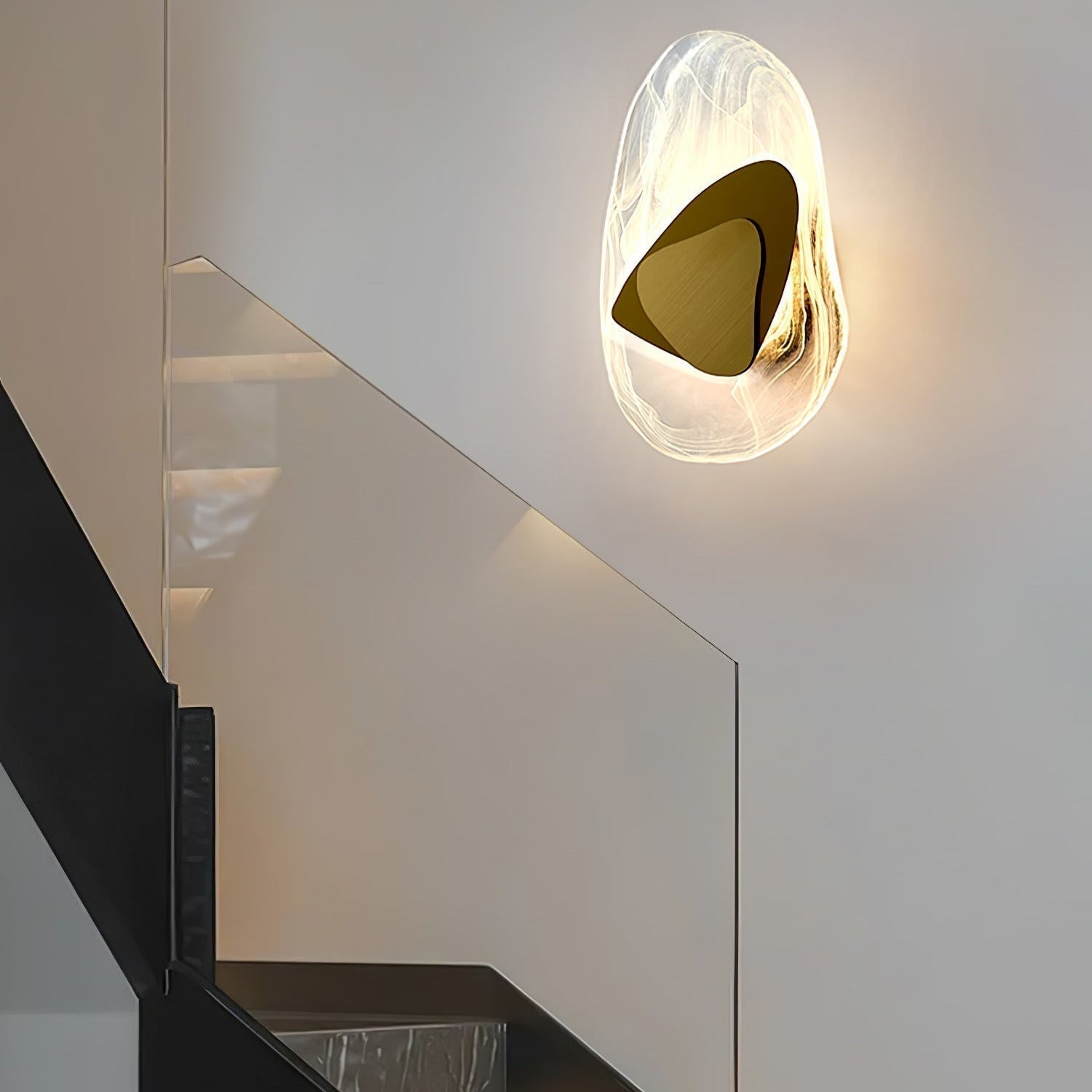 Beatrice Artistic Black Glass Wall Lamp - Lamp Copper