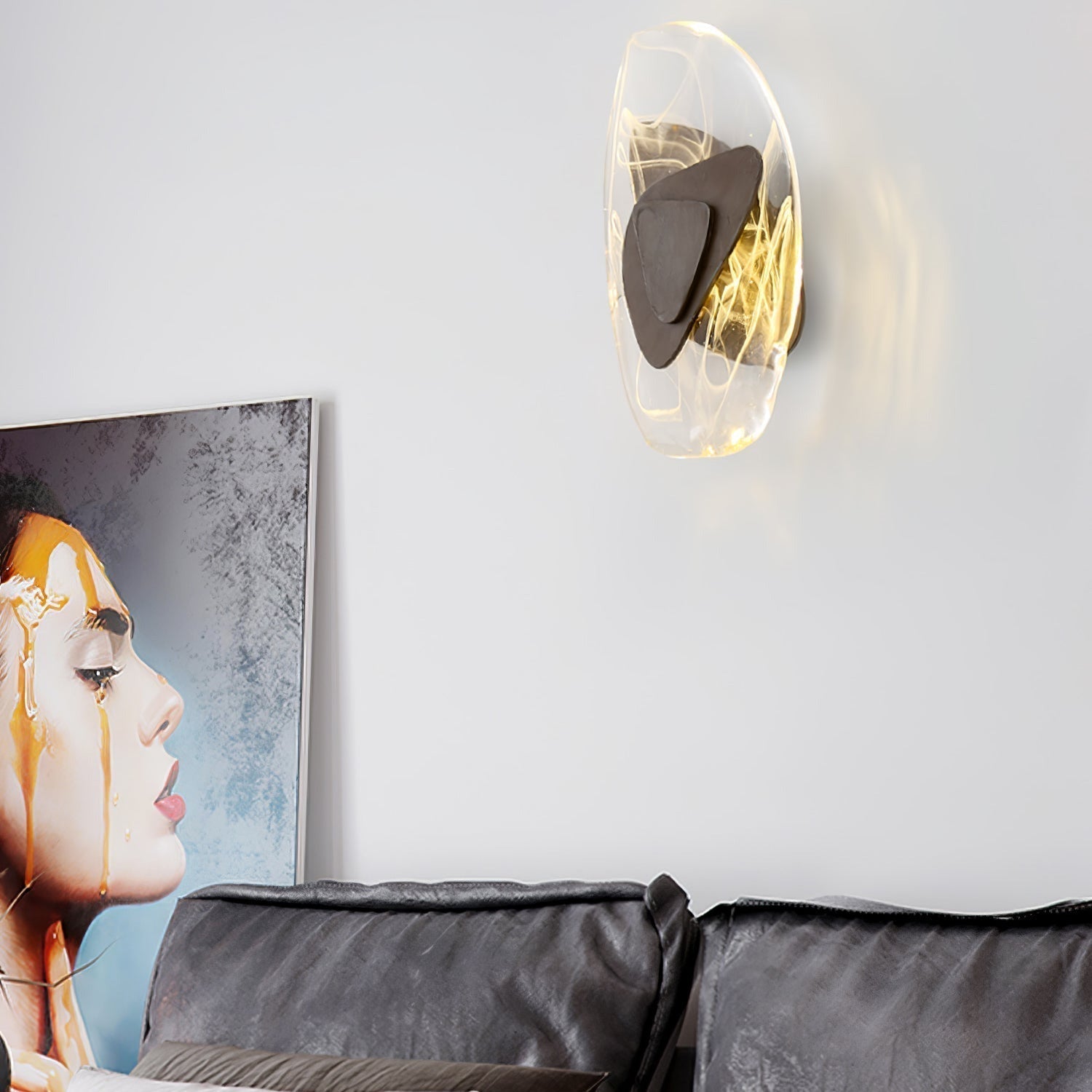 Beatrice Artistic Black Glass Wall Lamp - Lamp Copper