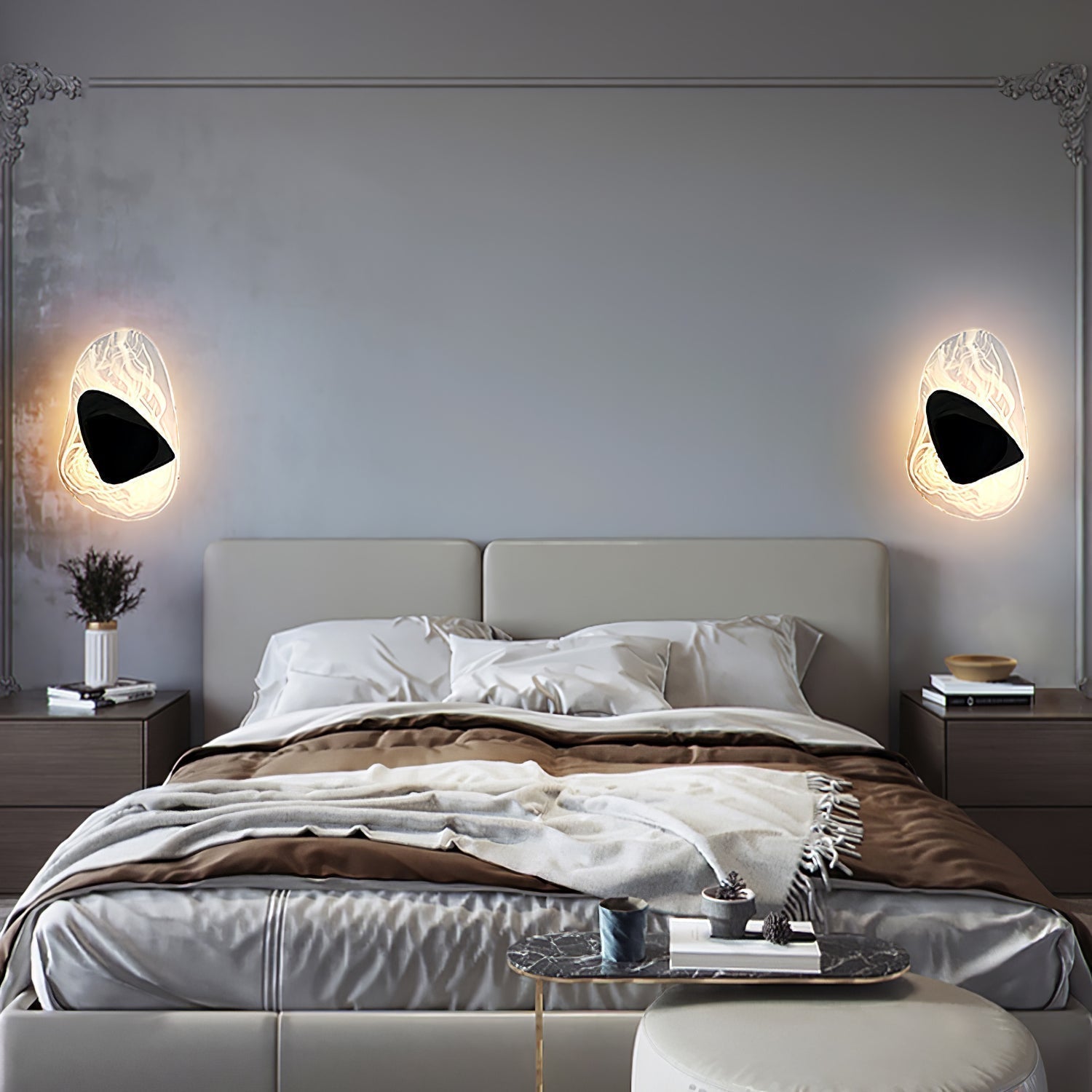 Beatrice Artistic Black Glass Wall Lamp - Lamp Copper