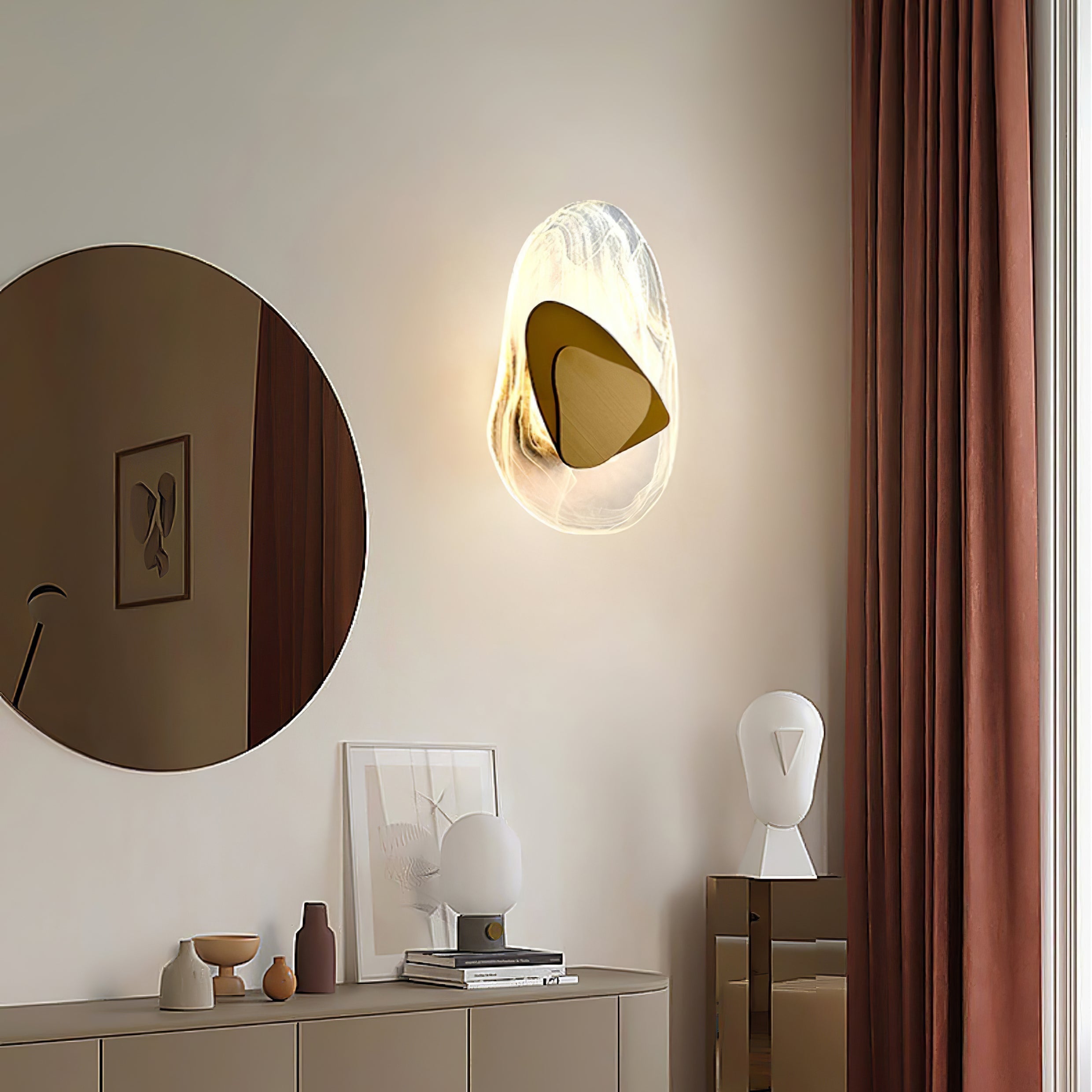 Beatrice Artistic Black Glass Wall Lamp - Lamp Copper