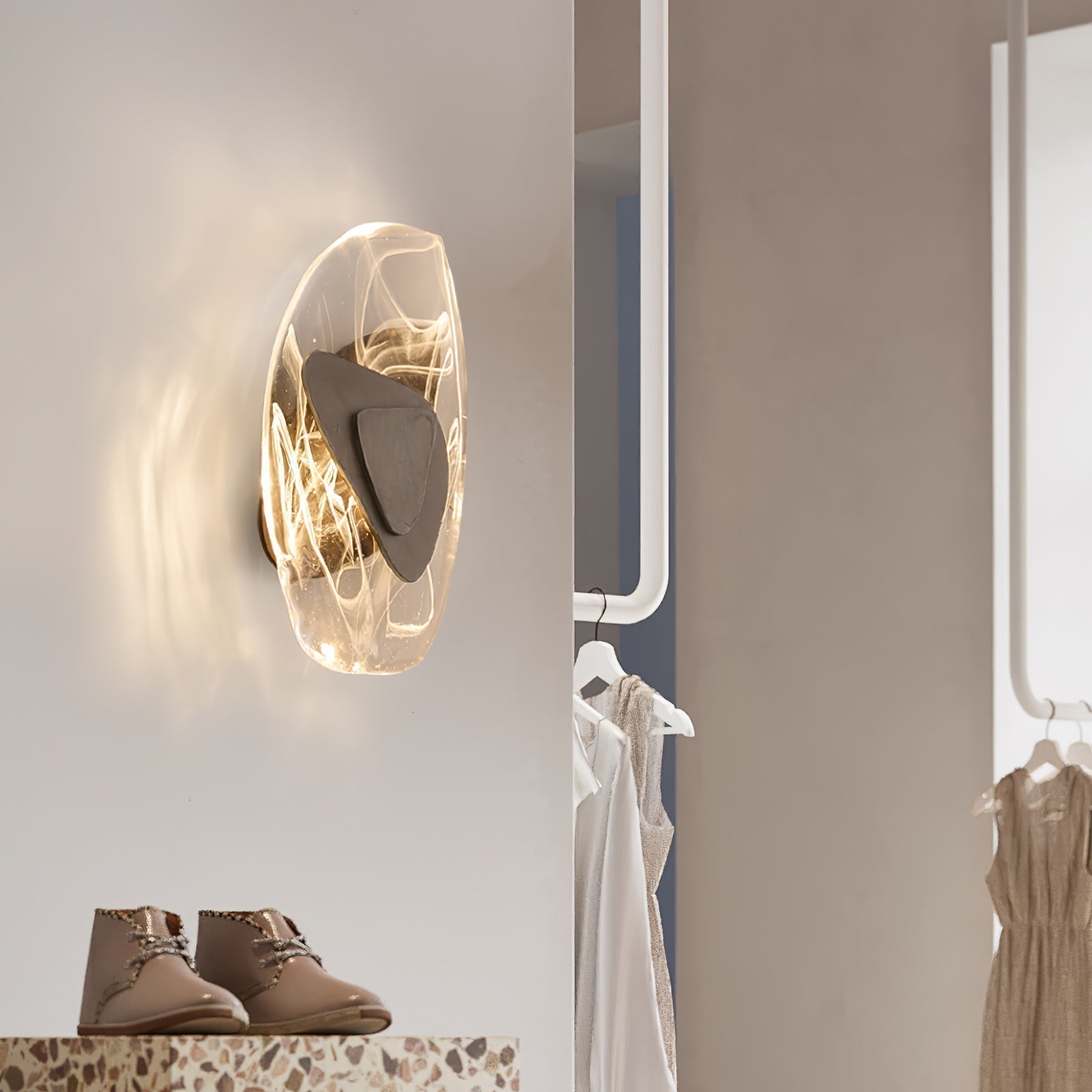 Beatrice Artistic Black Glass Wall Lamp - Lamp Copper