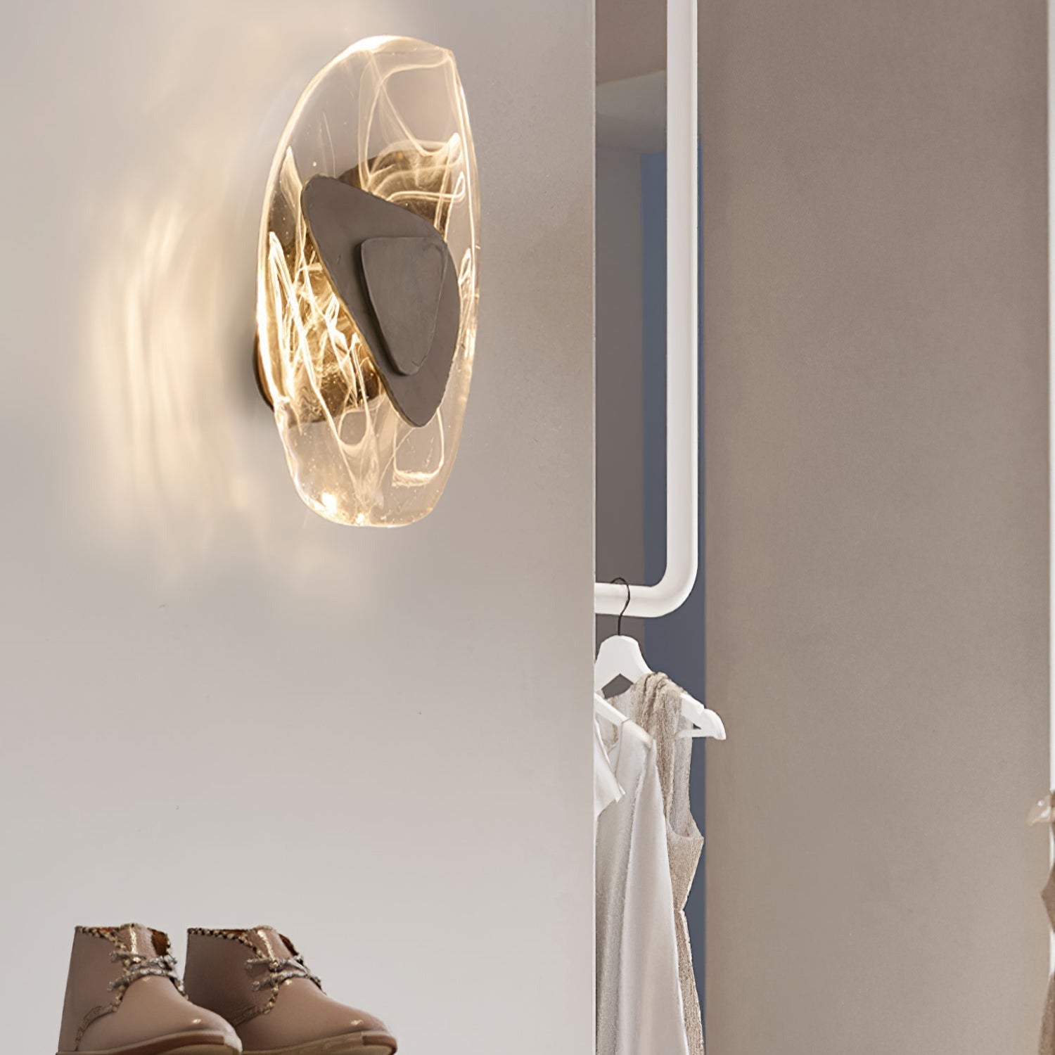 Beatrice Artistic Black Glass Wall Lamp - Lamp Copper
