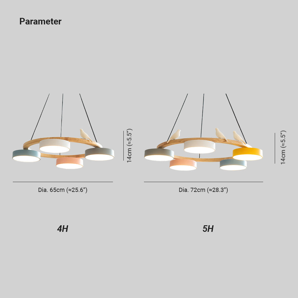Cliff Chandelier Bird Round - Lamp Copper