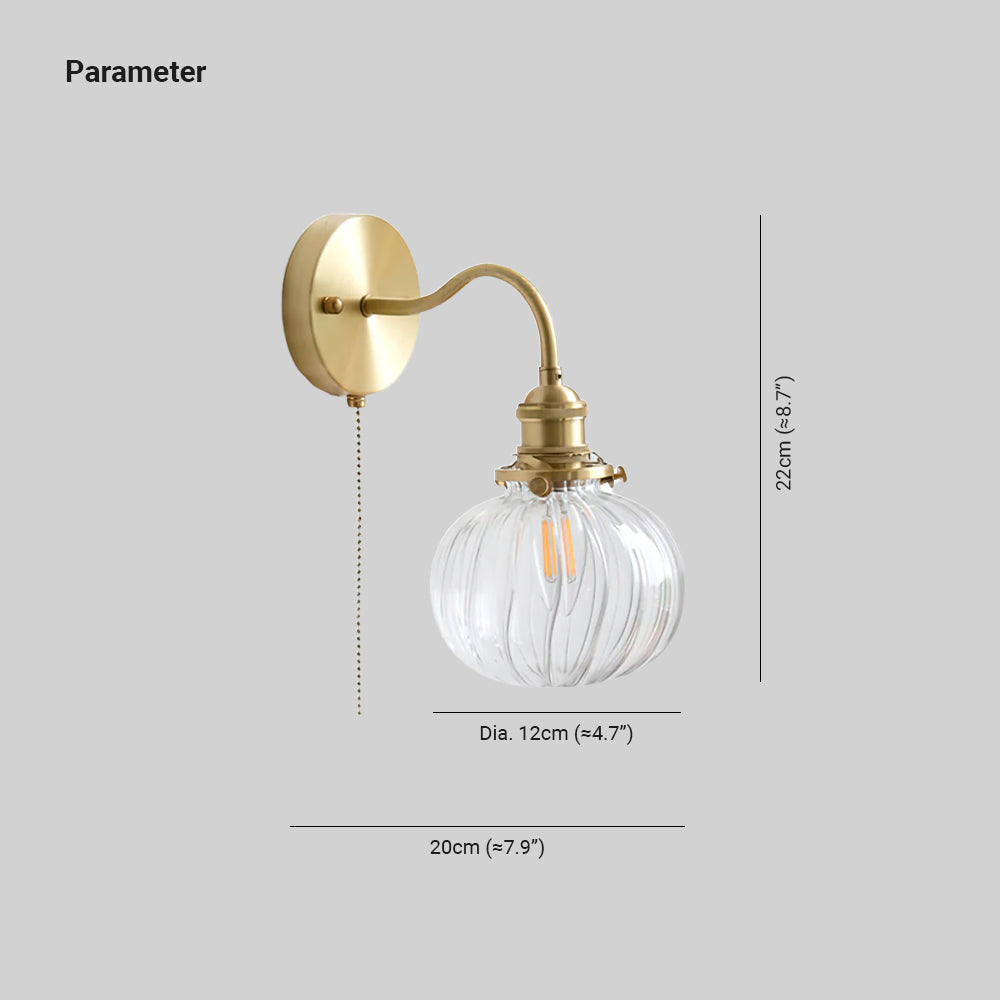 June Vintage Glass Wall Lamp - Lamp Copper
