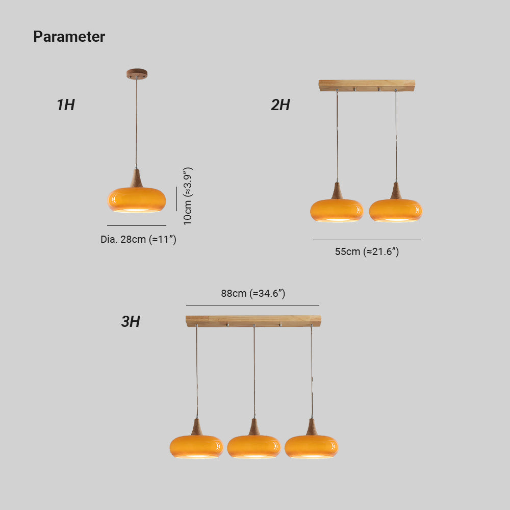 Charlotte Pendant Light Wood - Lamp Copper