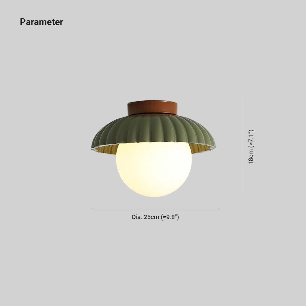 Scallop Glow Flush Mount Ceiling Light - Lamp Copper