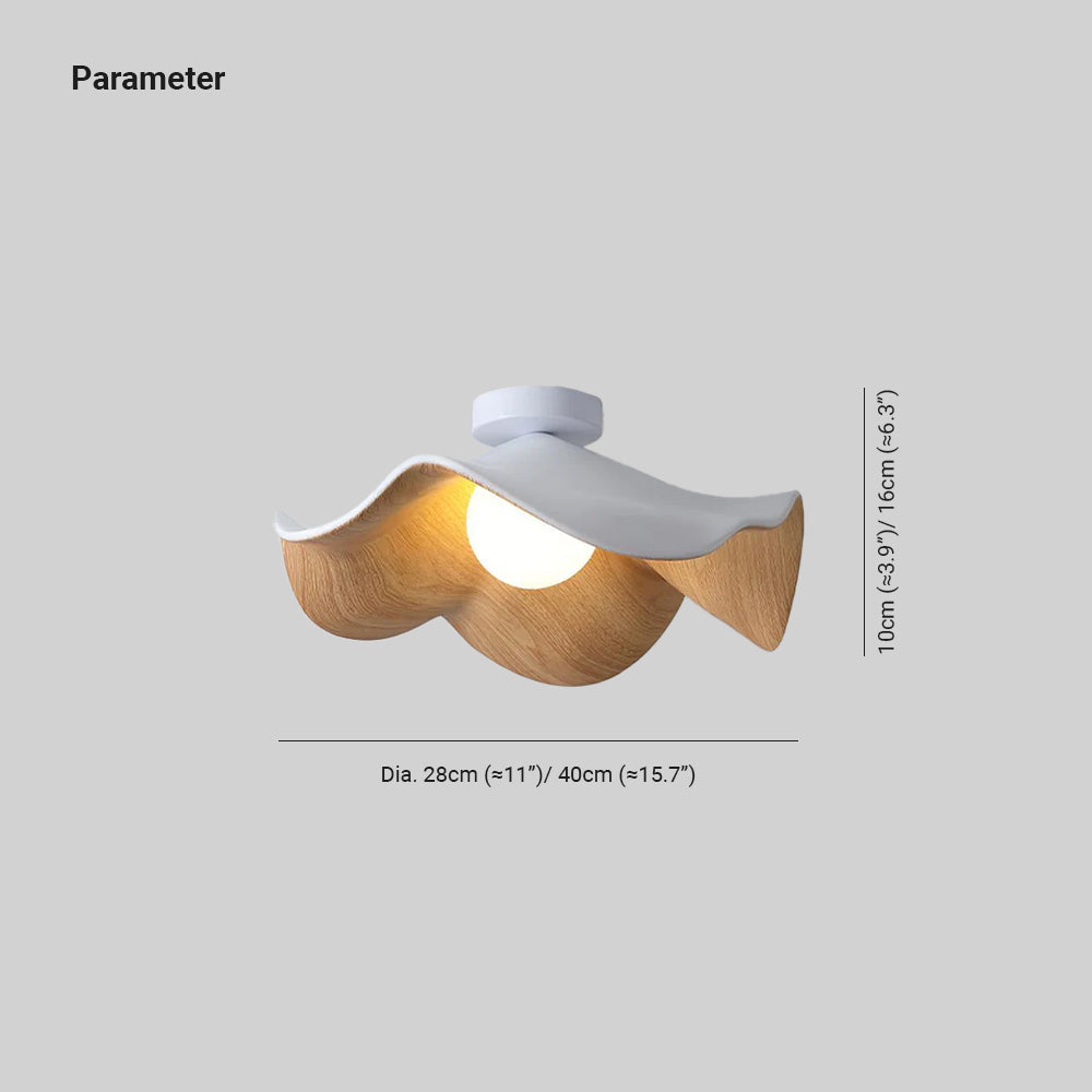 Lanoe Ceiling Light Wood Black&White - Lamp Copper