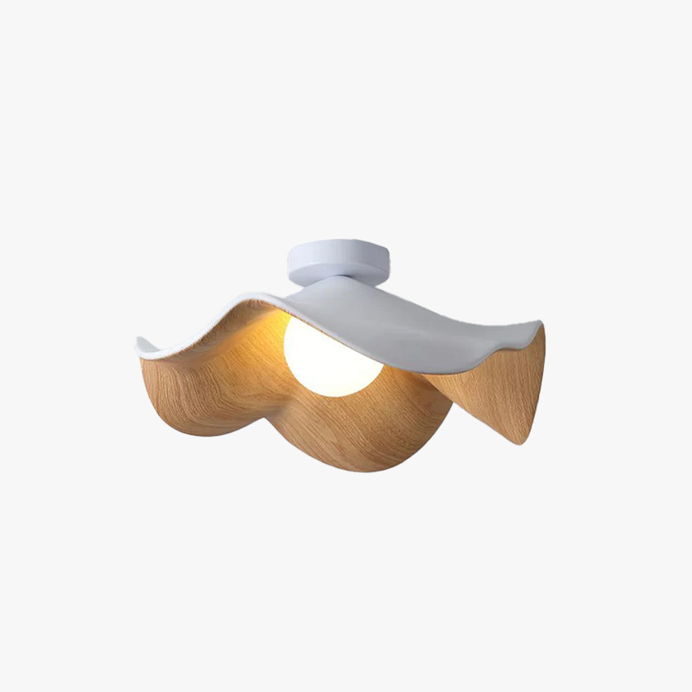 Lanoe Ceiling Light Wood Black&White - Lamp Copper