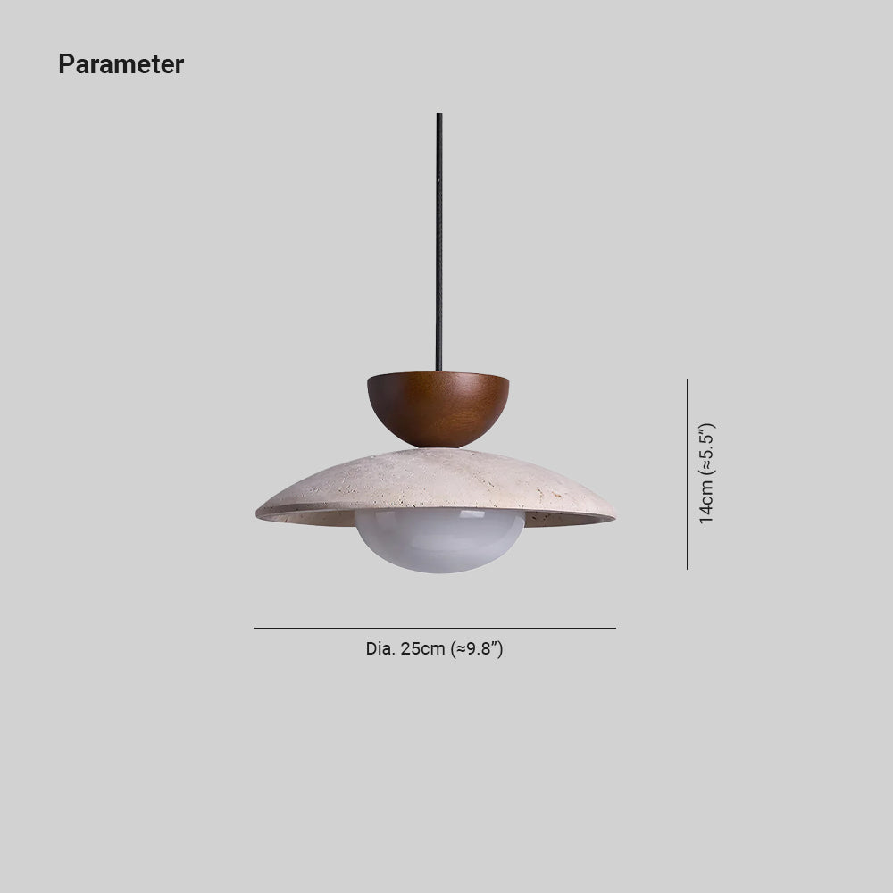 Cleo Travertine Pendant Lights - Lamp Copper