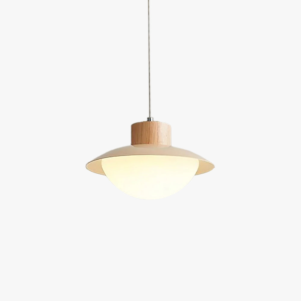Milk Pendant Light Natural Wood - Lamp Copper