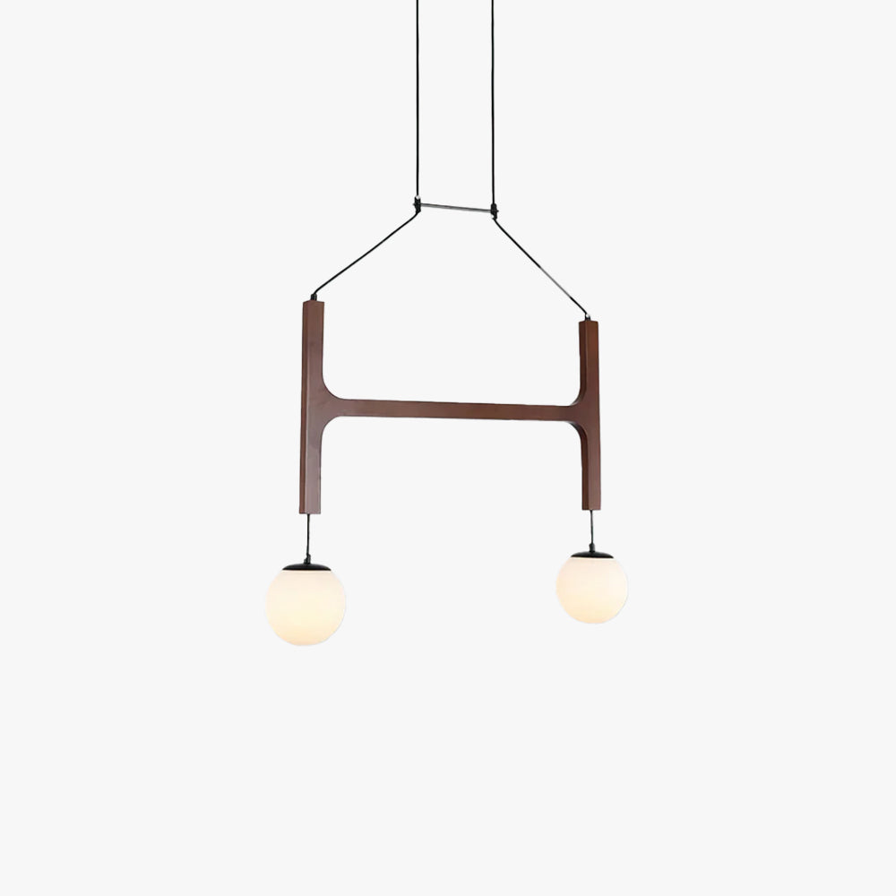 Terra Chandelier Geometric Wood - Lamp Copper